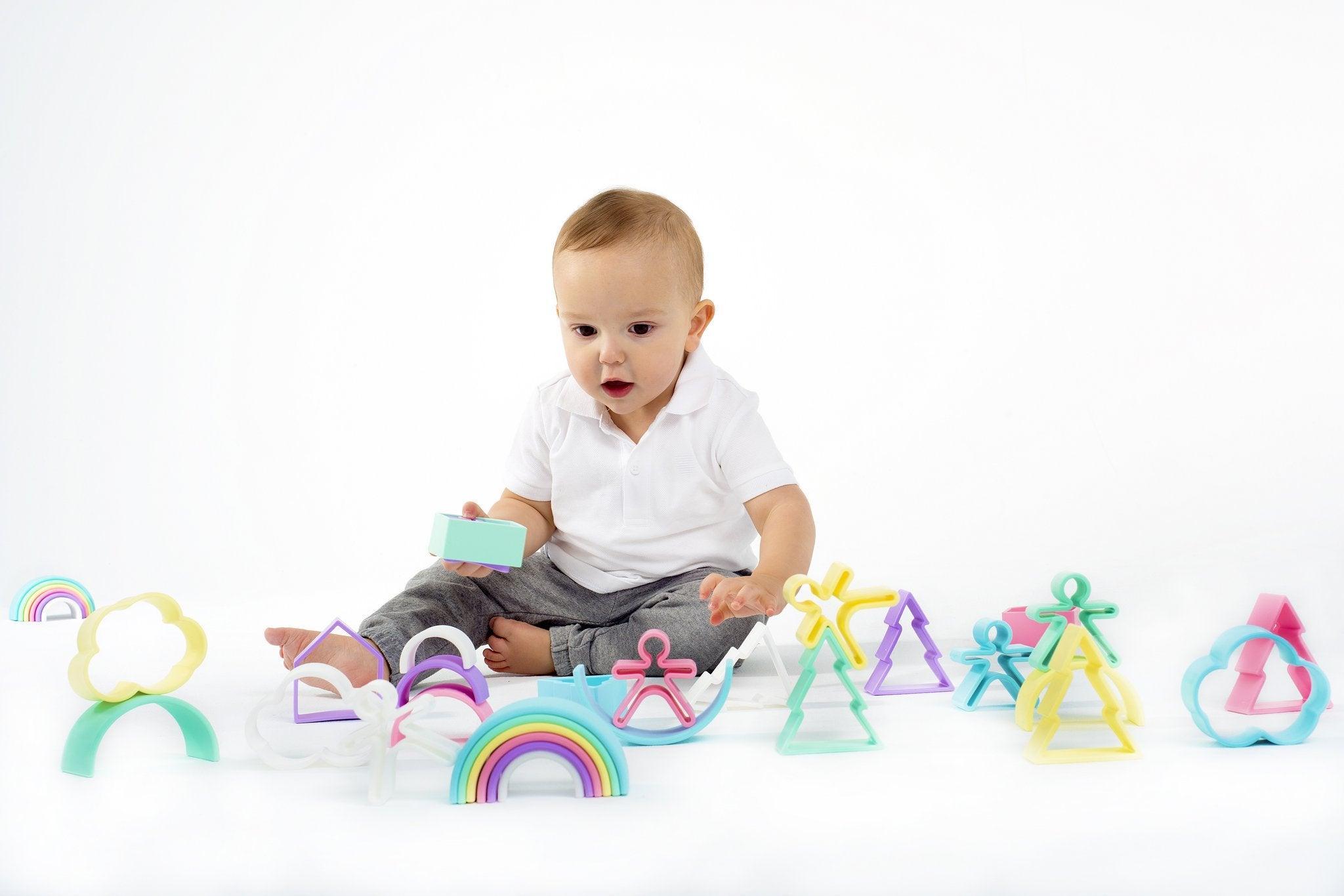 Small Pastel Rainbow Arch Stacker - Why and Whale