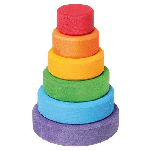 Small Wood Rainbow Stacking Tower - Why and Whale