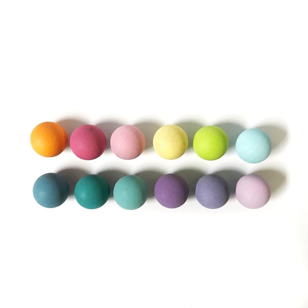 Small Wooden Pastel Balls, Set of 12 - Why and Whale