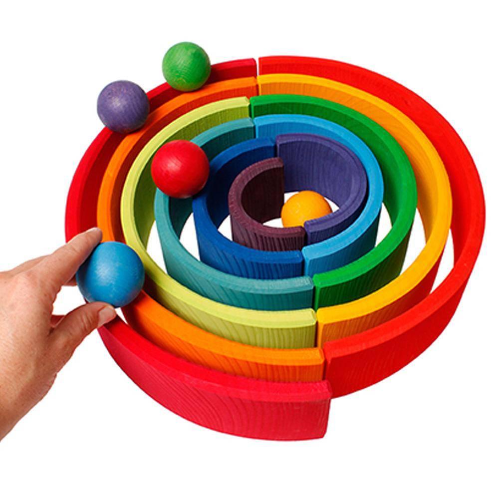 Small Wooden Rainbow Balls, Set of 12 - Why and Whale