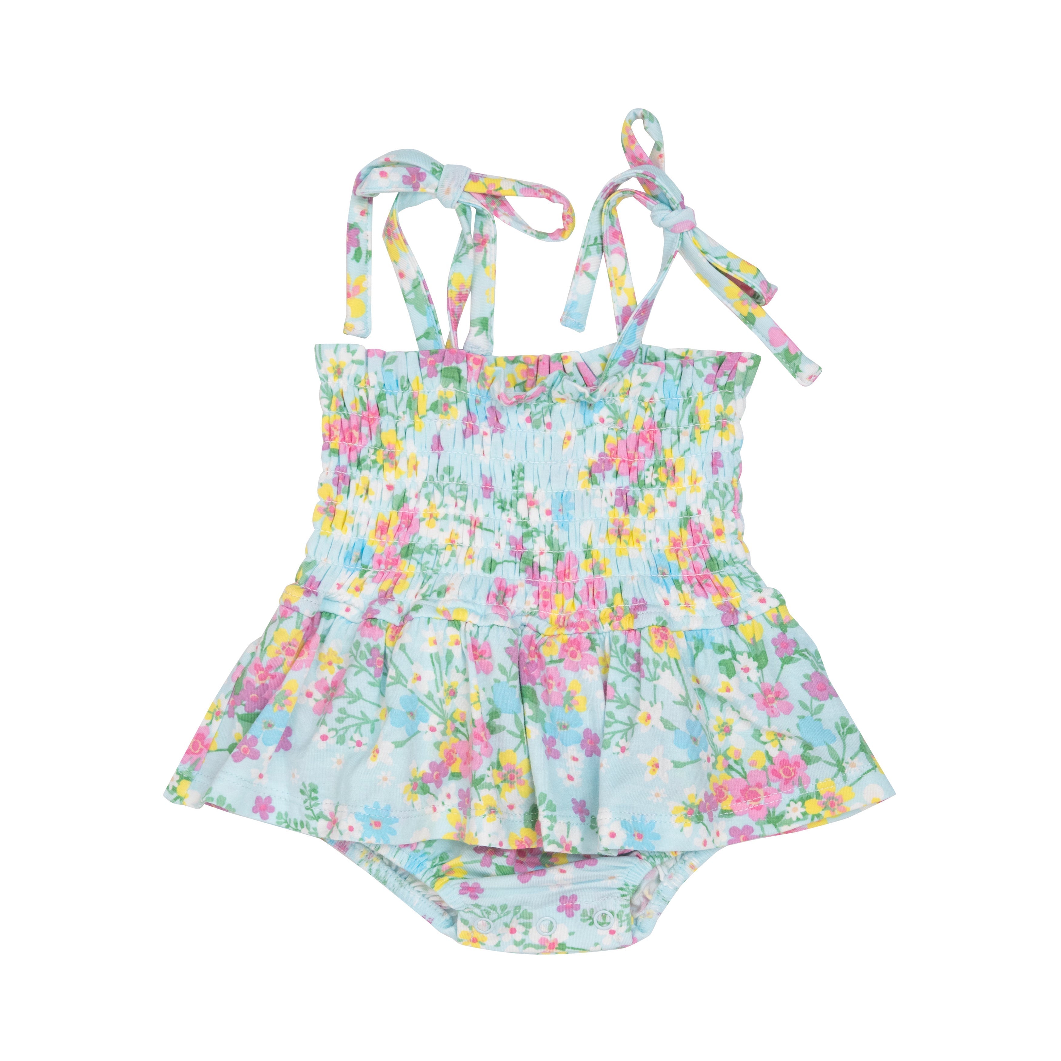 Smocked Bubble W/ Skirt - Little Buttercup Floral