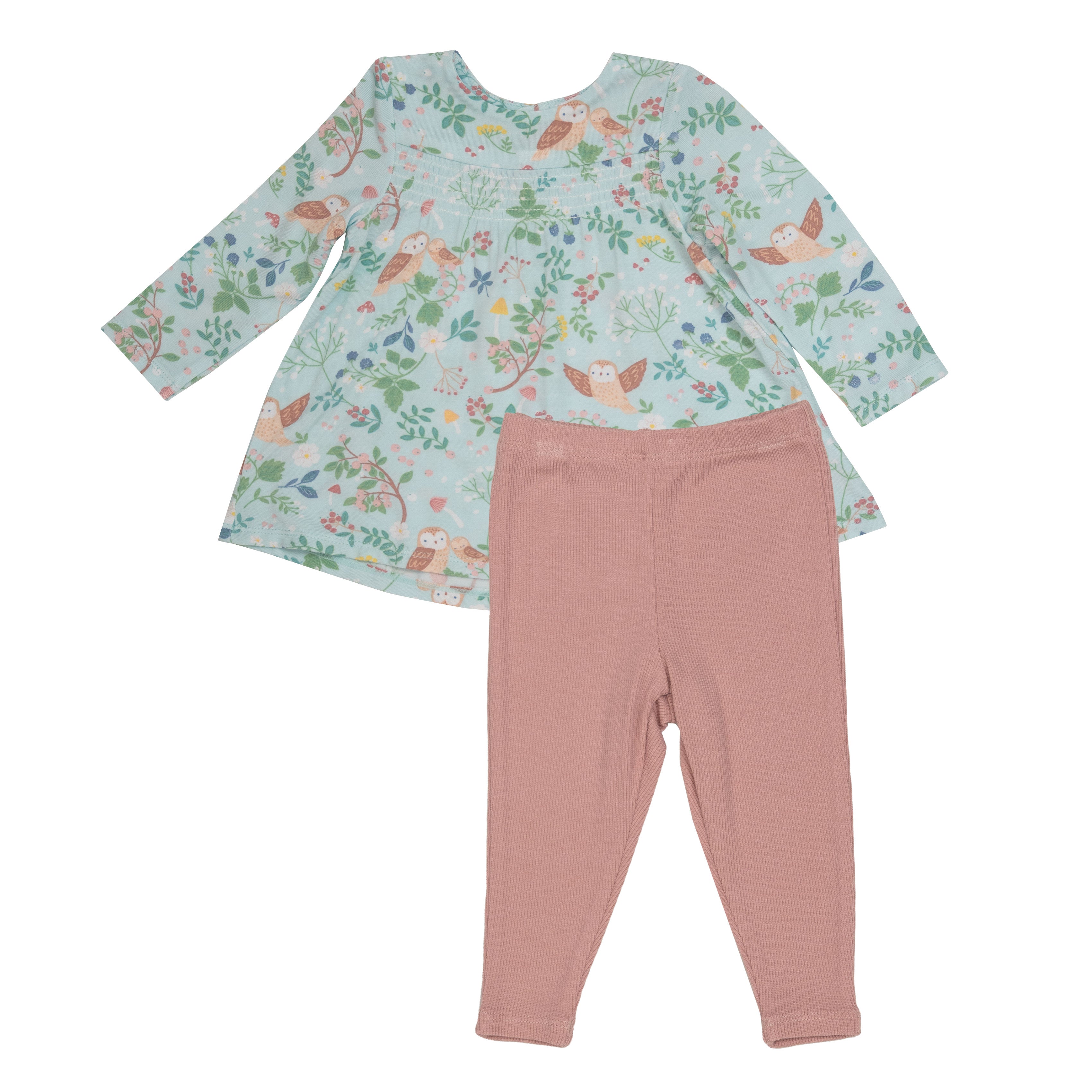 Smocked Top And Legging - Pretty Owls