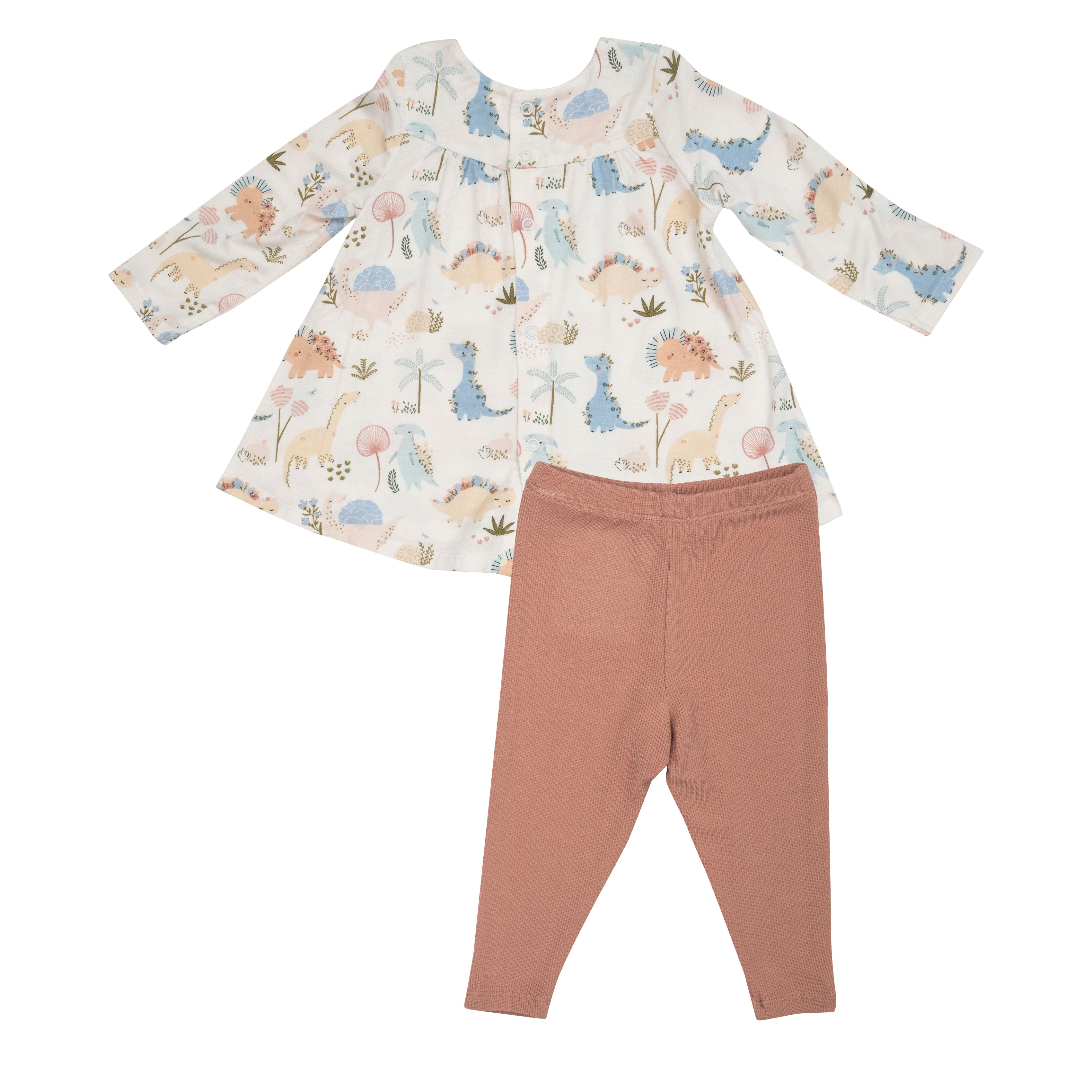 Smocked Top And Legging - Soft Dinos
