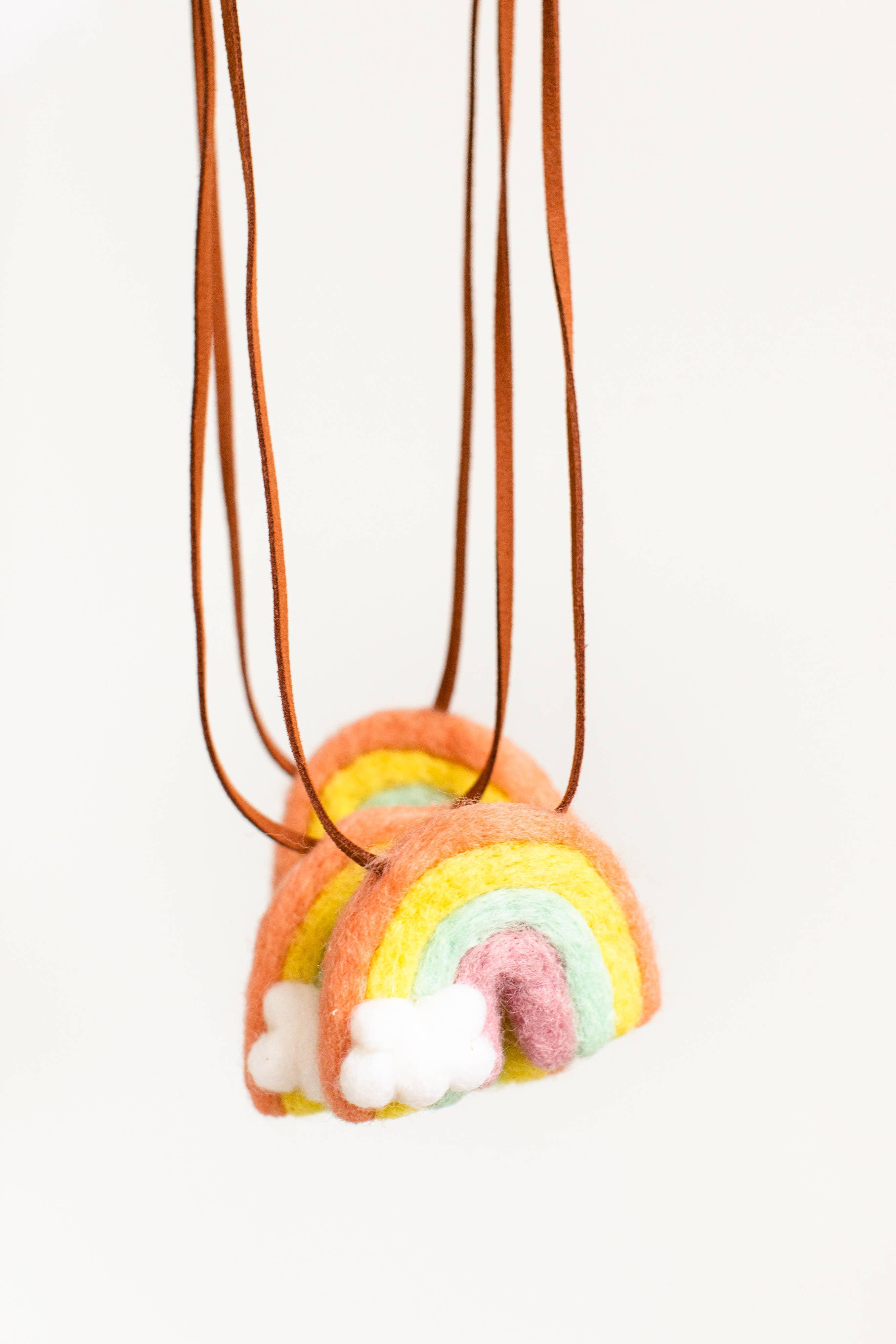 Spring Rainbow Diffusing Wool Necklace - Why and Whale