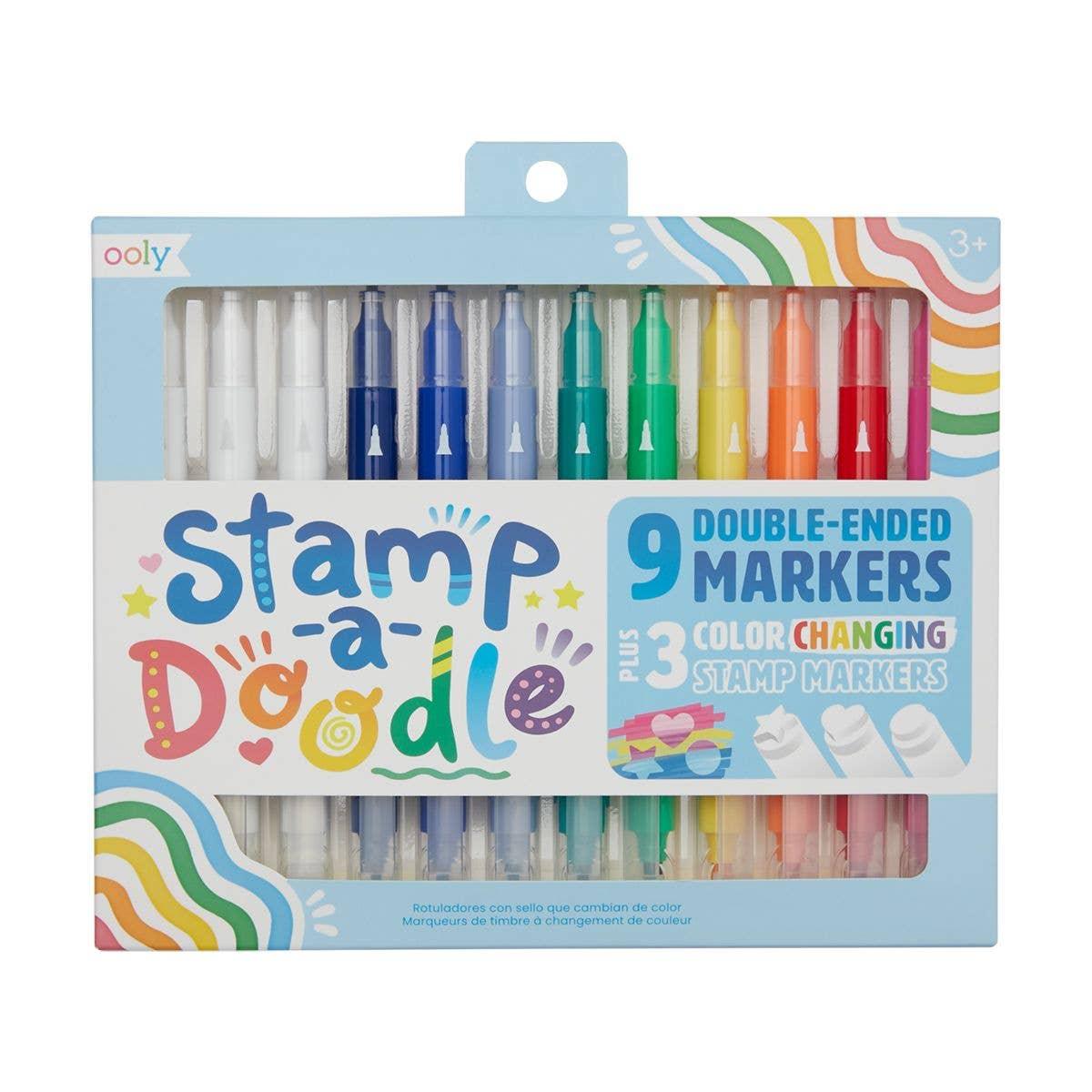 Stamp-A-Doodle Double-Ended Markers - Set of 12 - Why and Whale