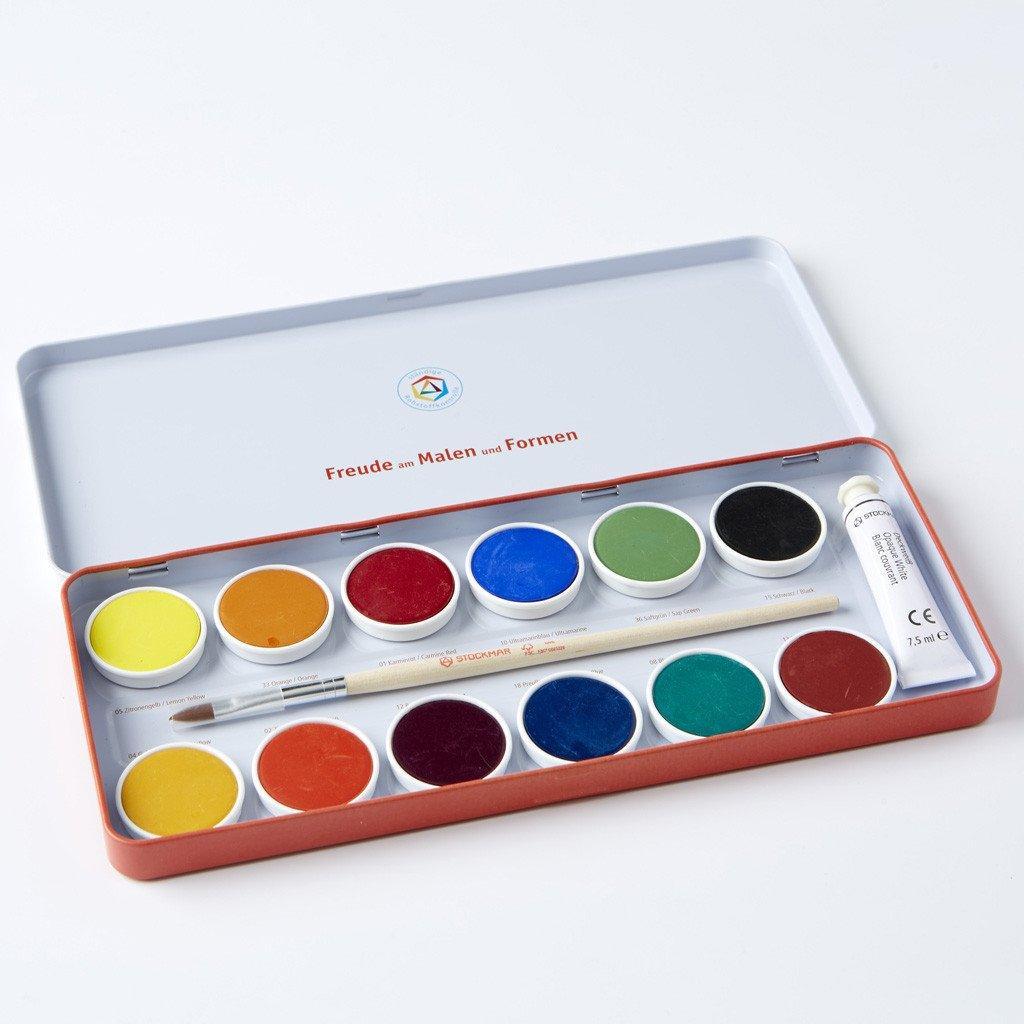 Stockmar - Opaque Colors, 12 Color Set - Why and Whale