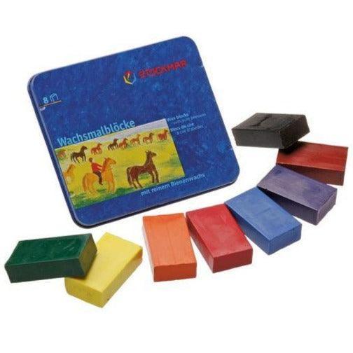 Stockmar - Wax Block Crayons Standard Tin Case - 8 Assorted - Why and Whale