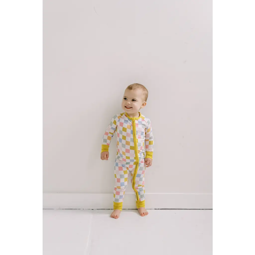 Sunset Checkerboard Bamboo Baby Sleeper