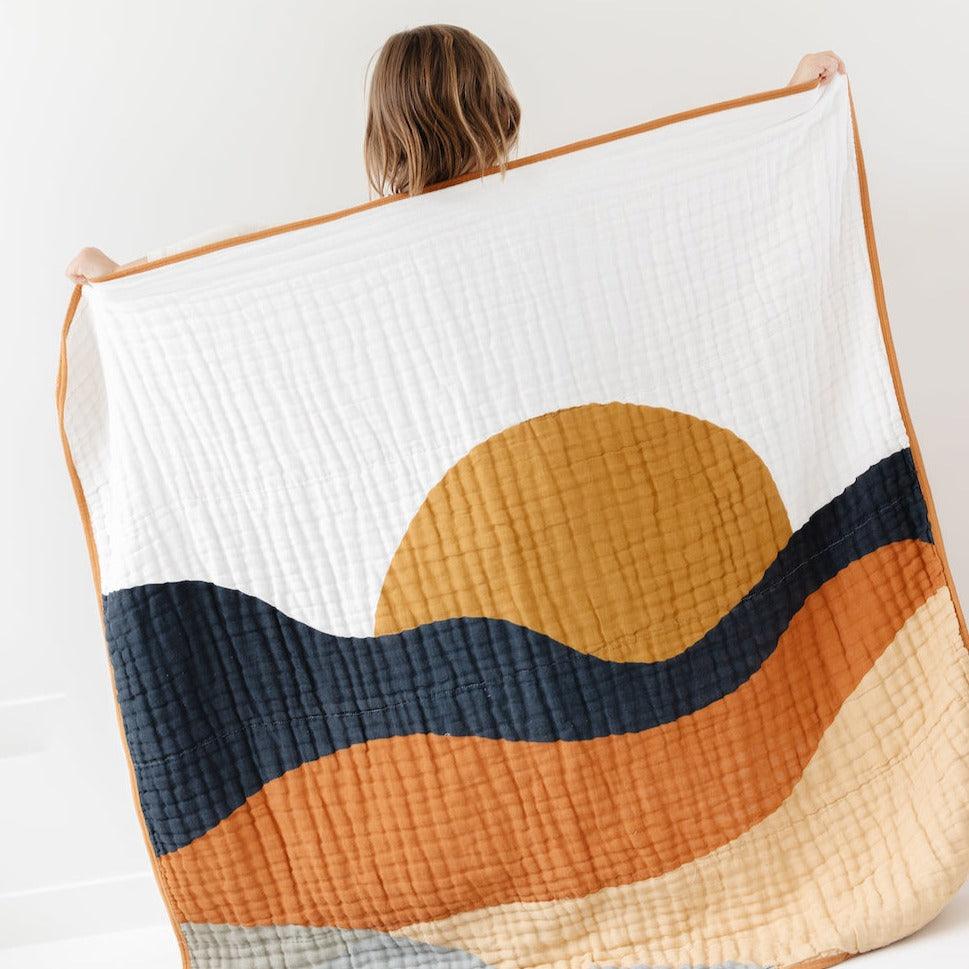Sunset Cotton Muslin Quilt - Why and Whale