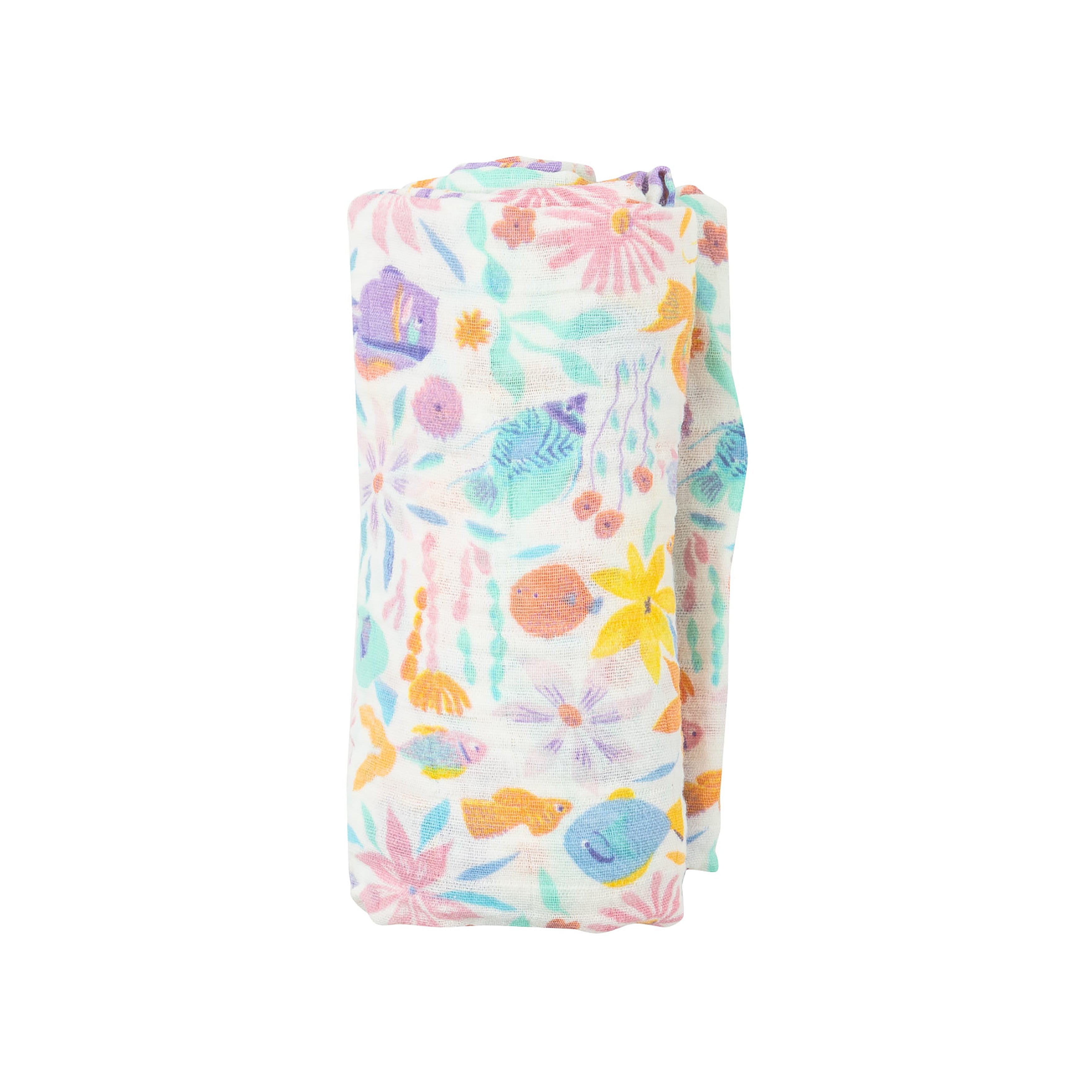 Swaddle Blanket - Tropical Fish Floral