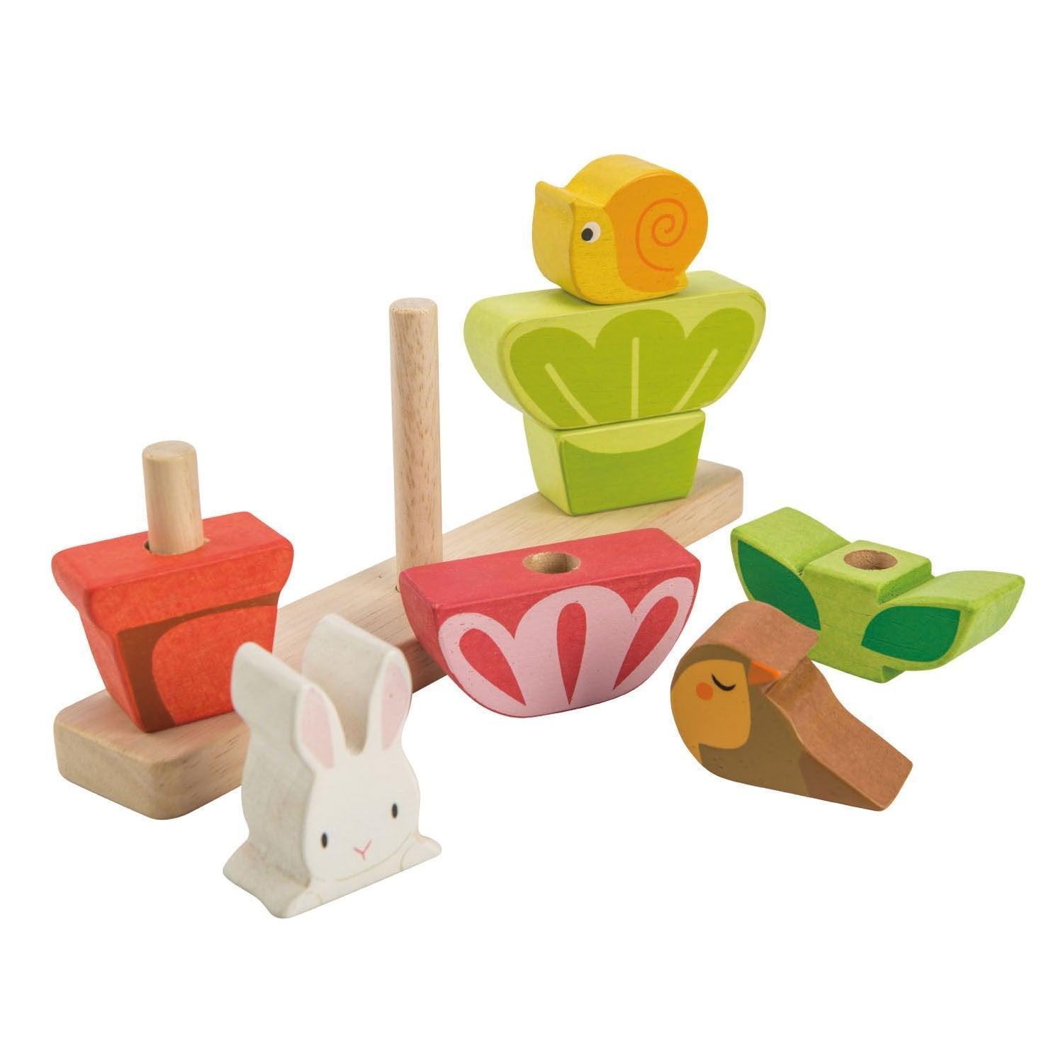 Tender Leaf Stackable Wood Garden Learning Set - Why and Whale