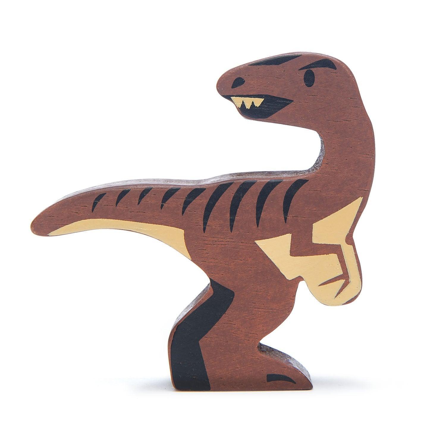 Tender Leaf Velociraptor - Wooden Dinosaur - Why and Whale