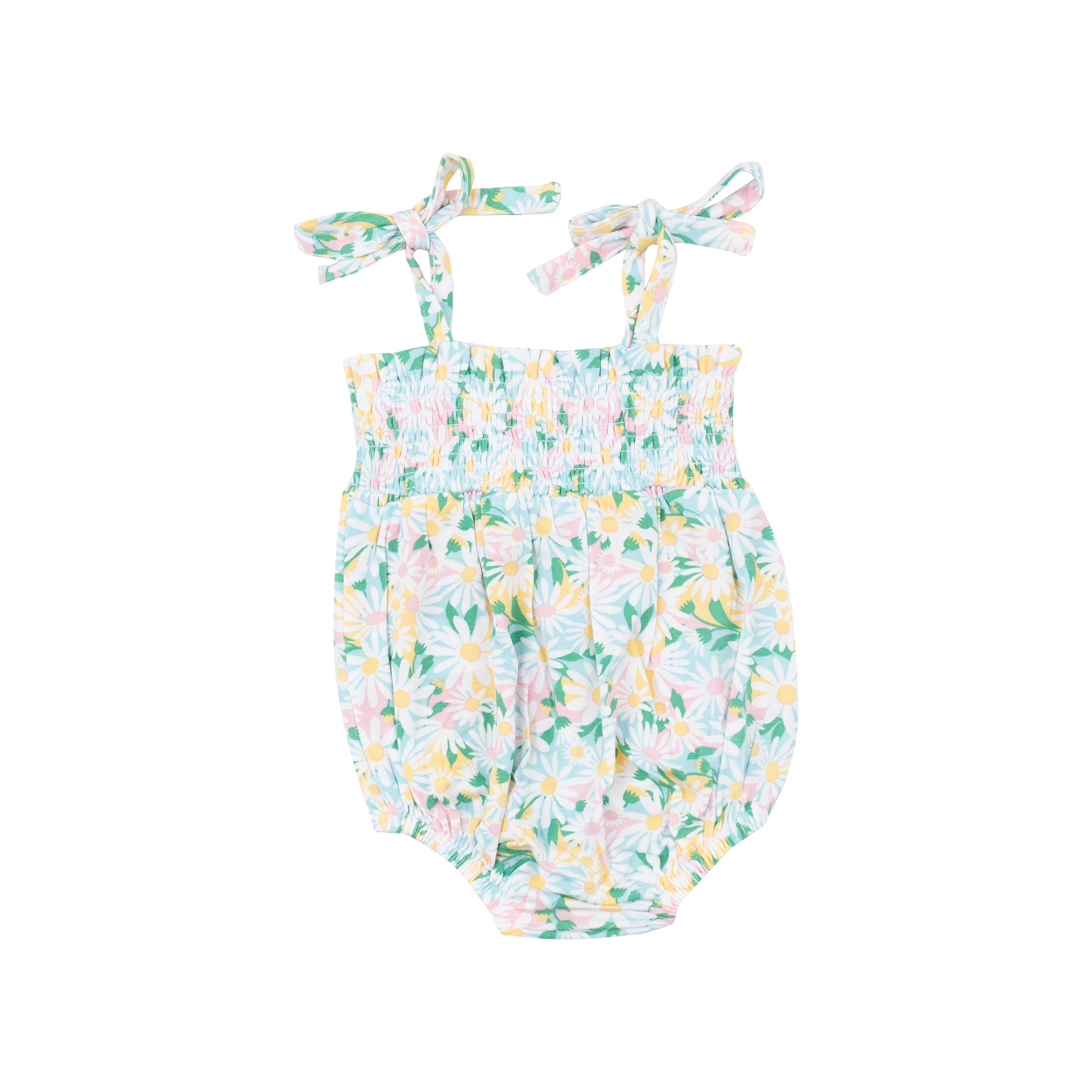 Tie Strap Smocked Bubble - Color Fill Daisies