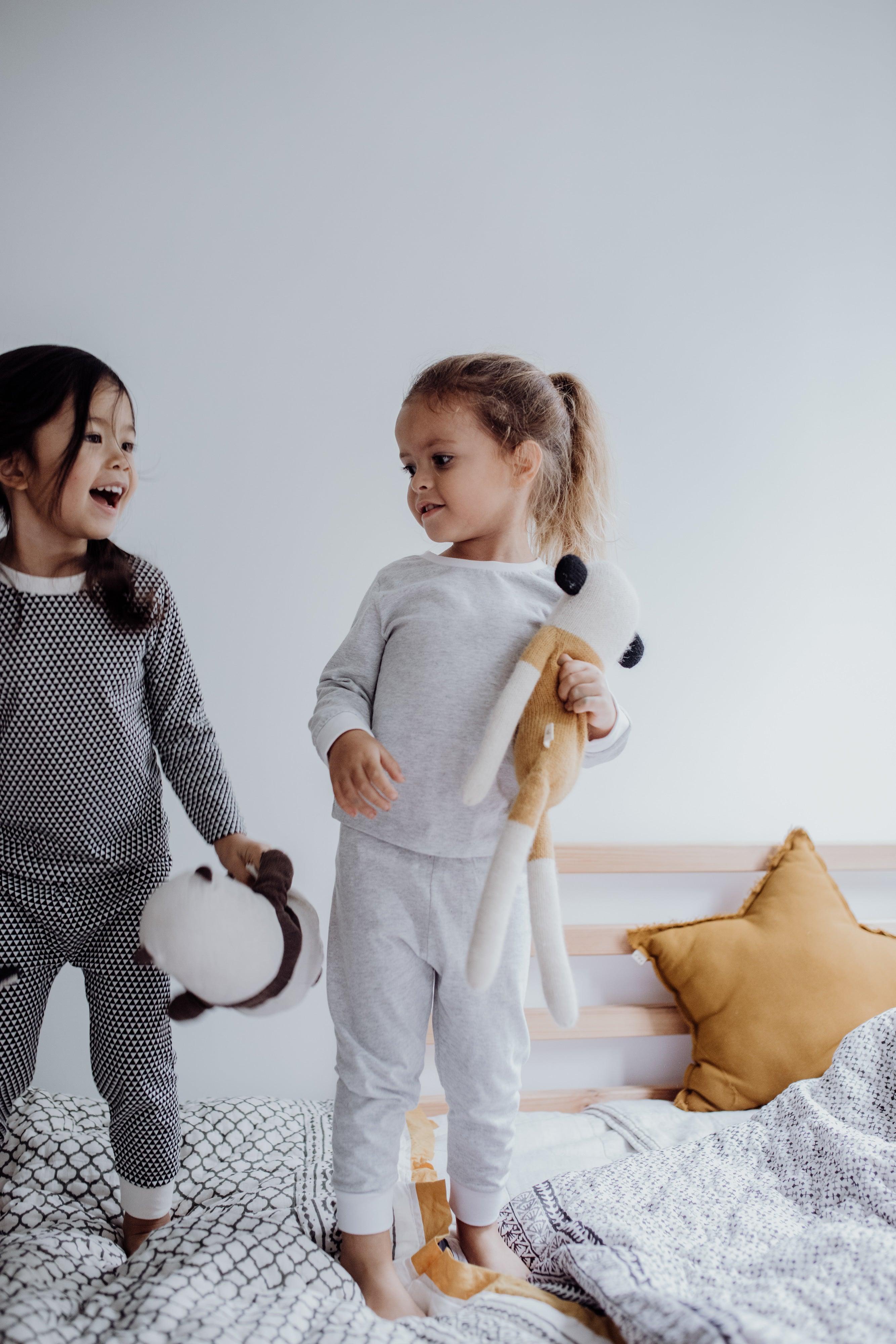 Toddler & Big Kid Cotton Knit PJ Set (Erawan Grey) - Why and Whale