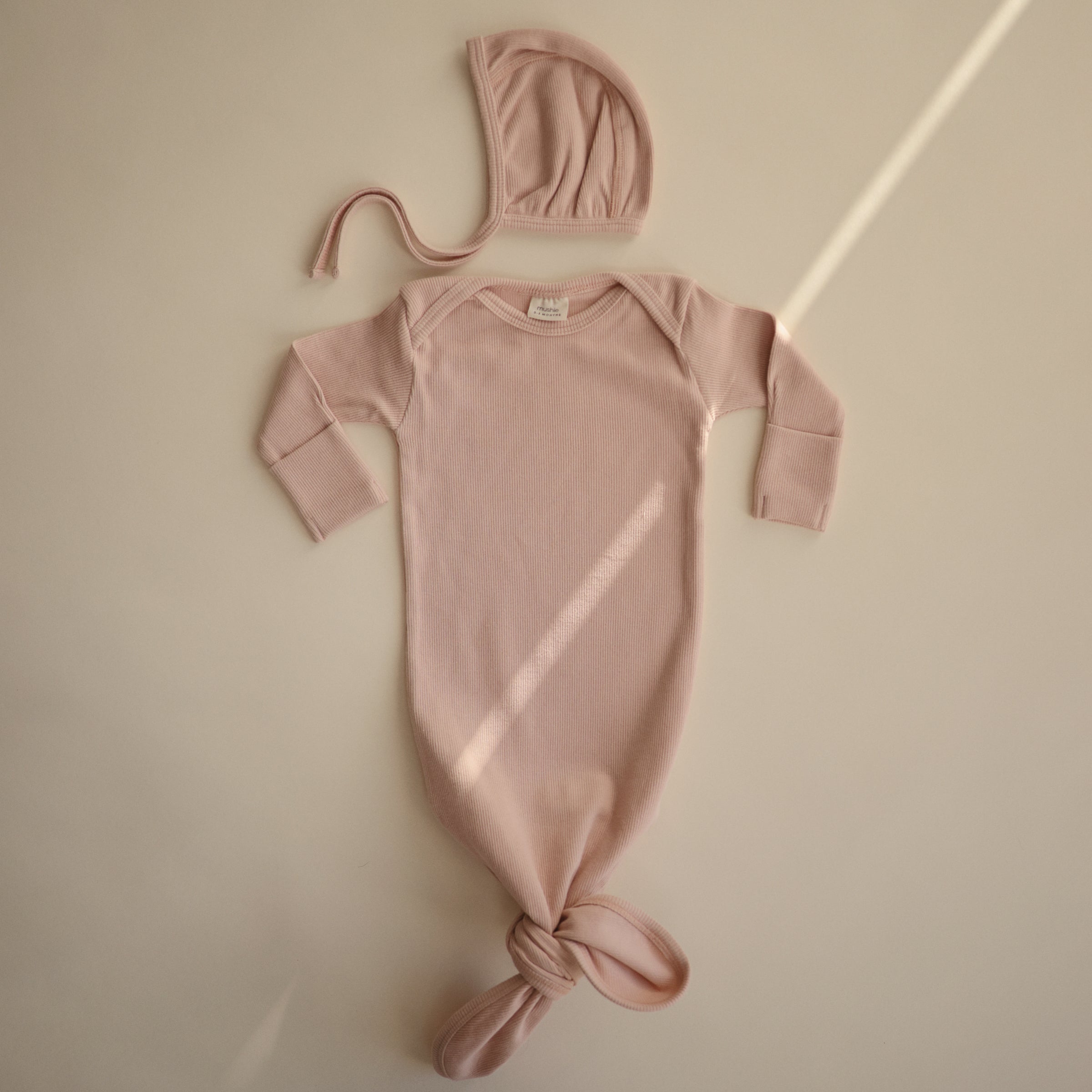 Ribbed Knotted Baby Gown