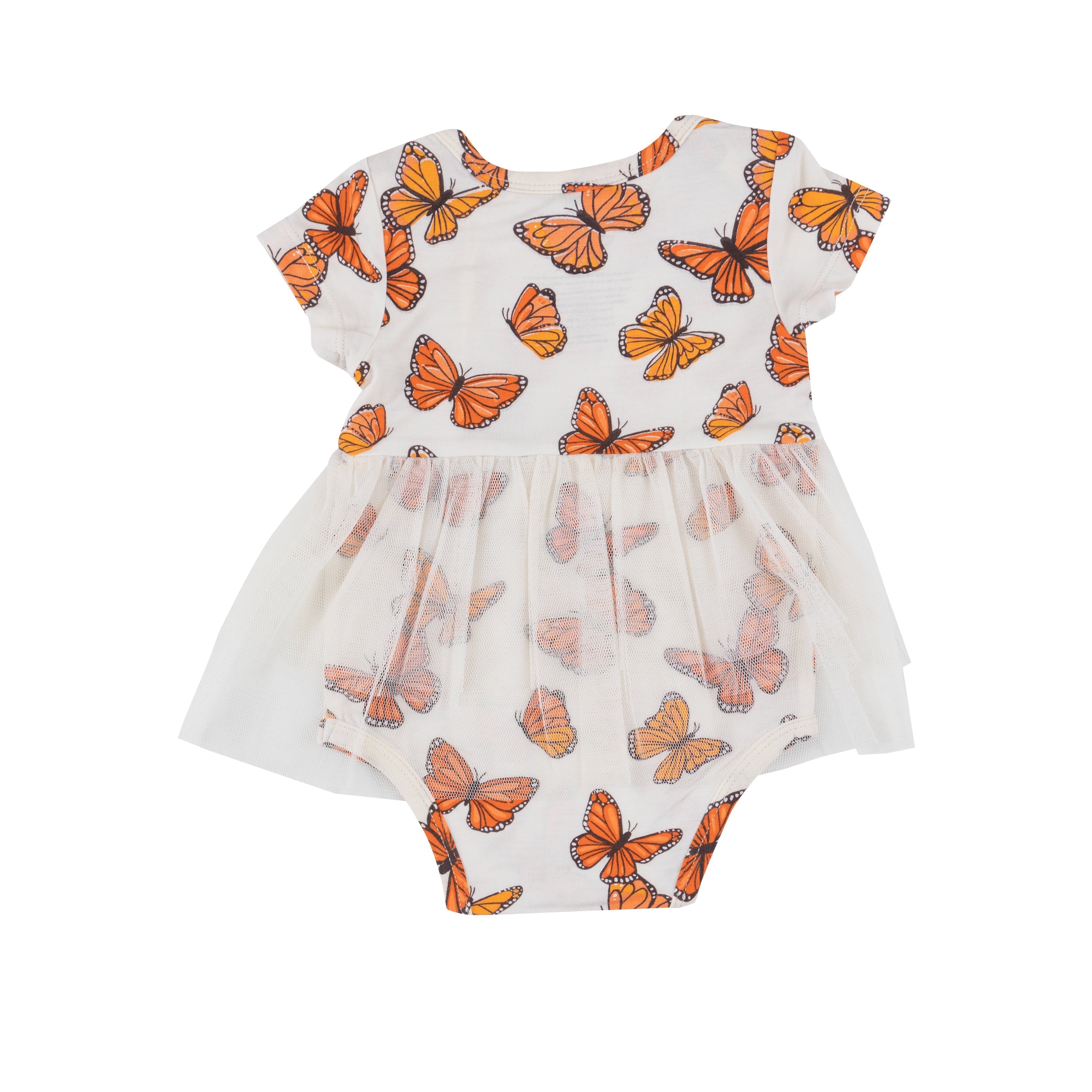 Twirly S/S Tutu Bodysuit Dress - Mariposa Monarca
