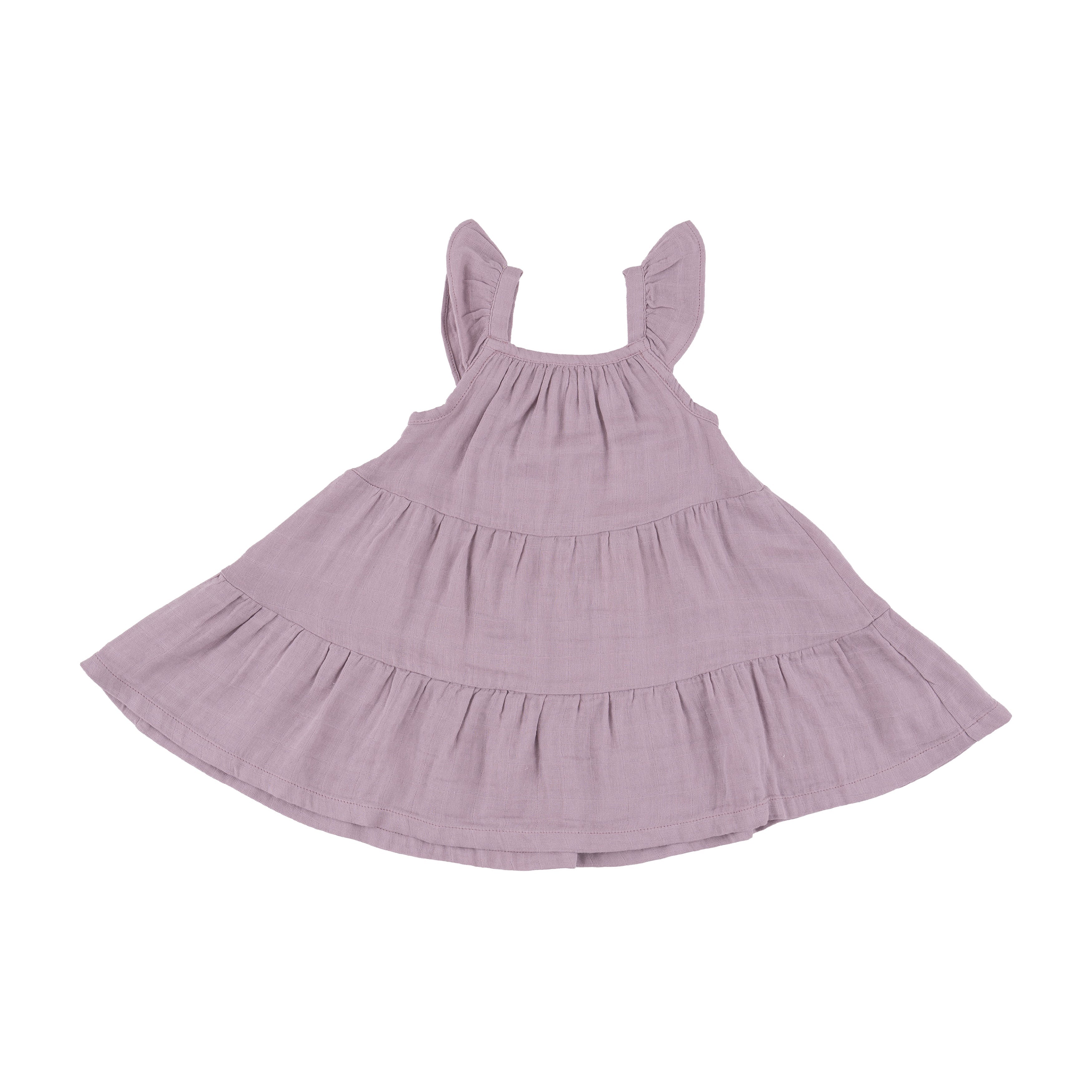 Twirly Sundress & Diaper Cover - Dusty Lavender Solid Muslin