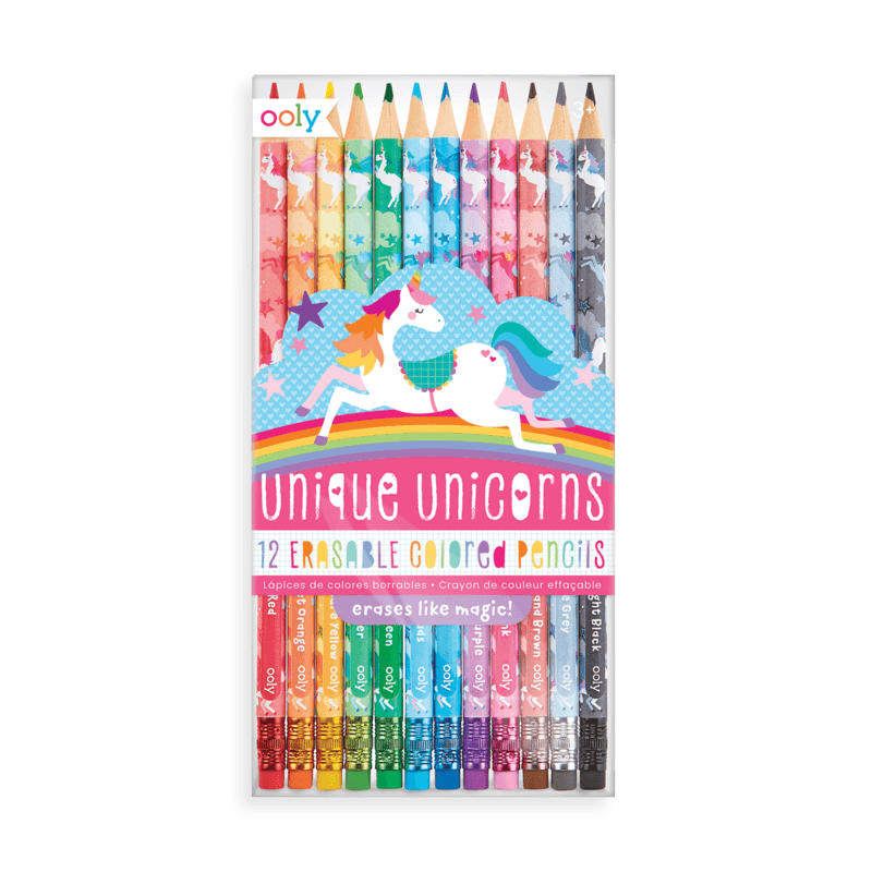 unique unicorns erasable colored pencils - set of 12 - Why and Whale
