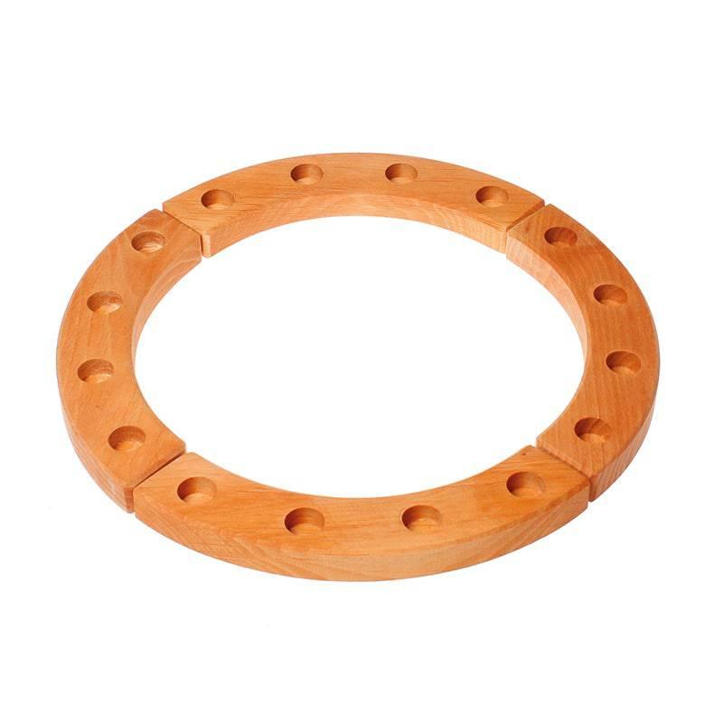 Waldorf Wooden Birthday Ring - 16 Holes - Why and Whale
