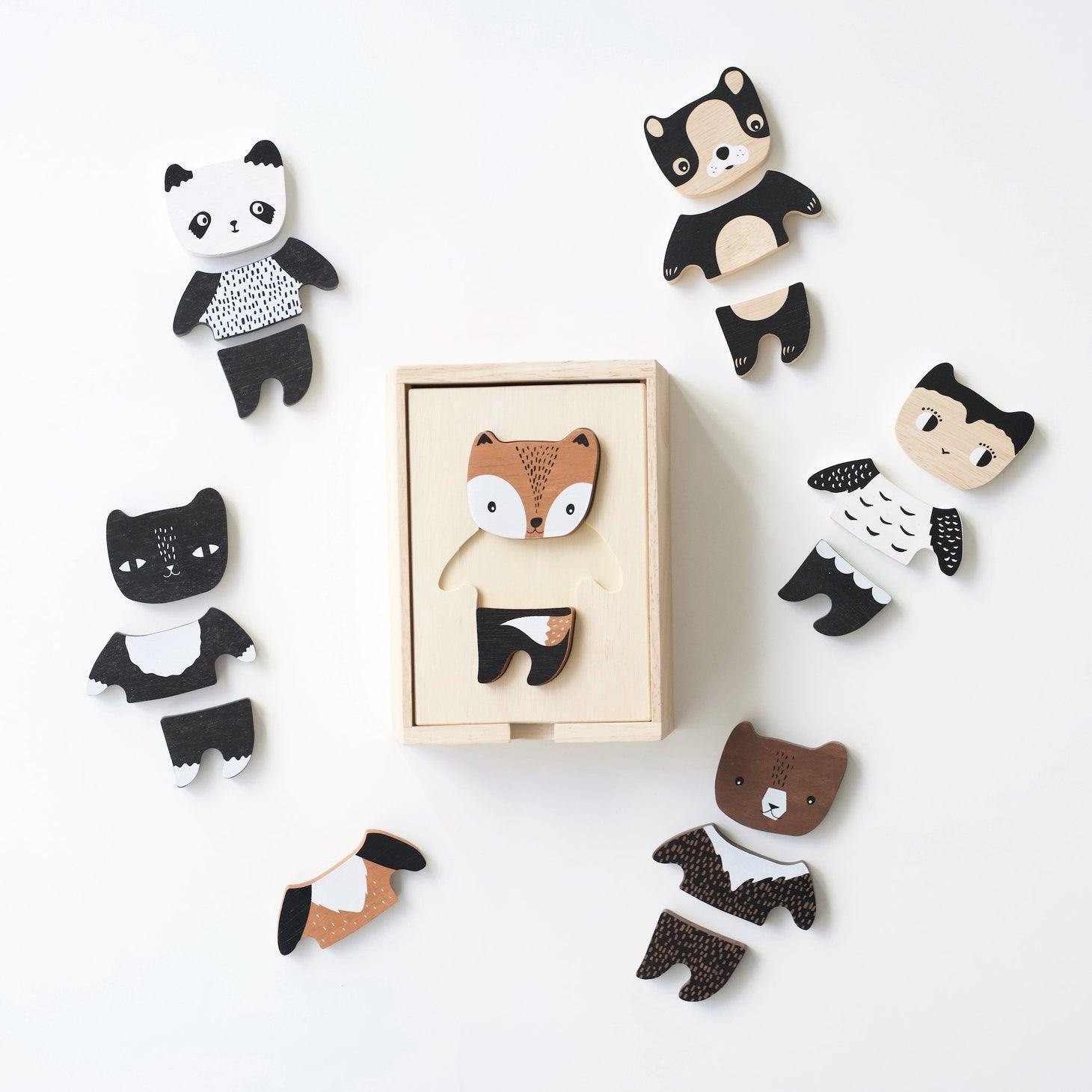 Wee Gallery - Mix & Match Animal Tiles - Why and Whale