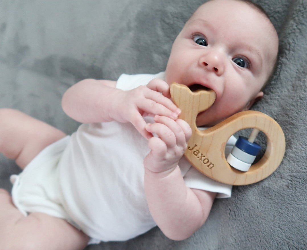 Whale Wooden Baby Rattle