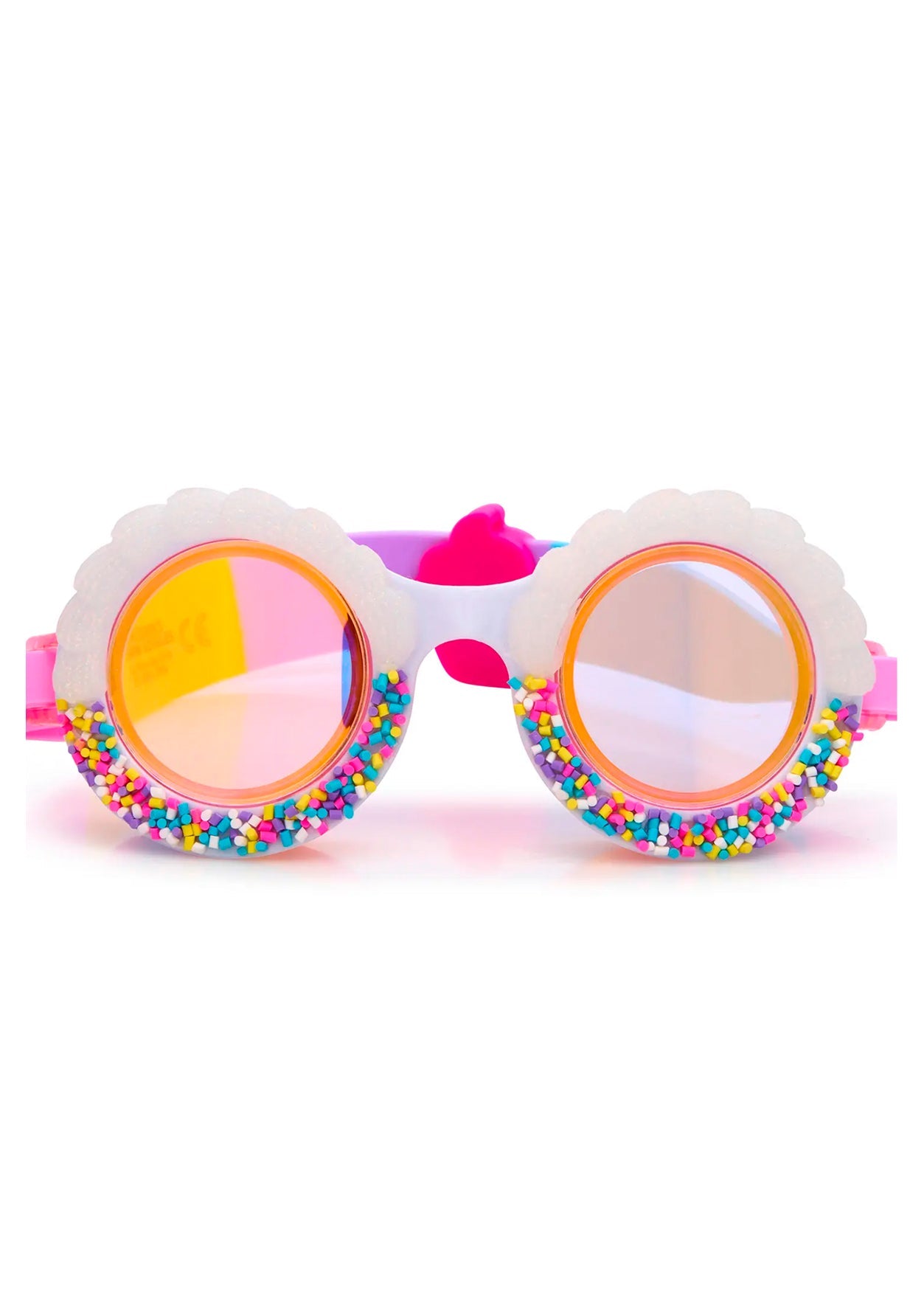 White Frosting & Sprinkles Swim Goggles