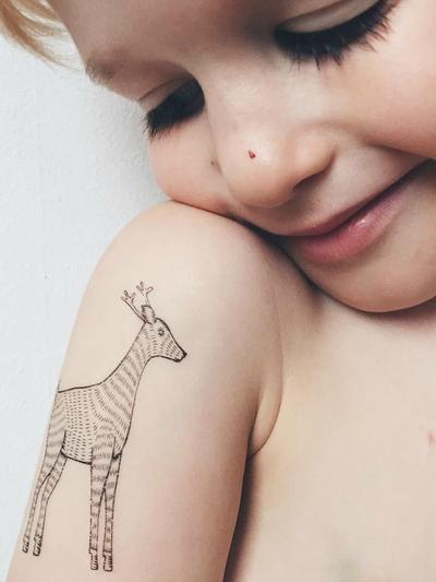 Wild Animals Temporary Tattoo Sheet - Why and Whale