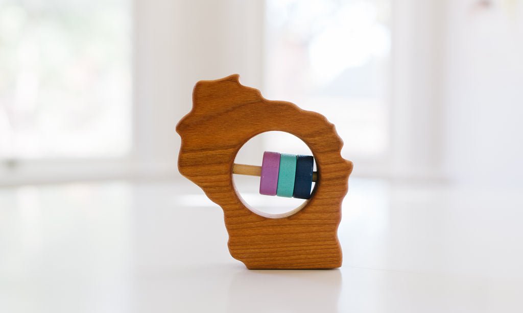 Wisconsin State Wooden Baby Rattle™