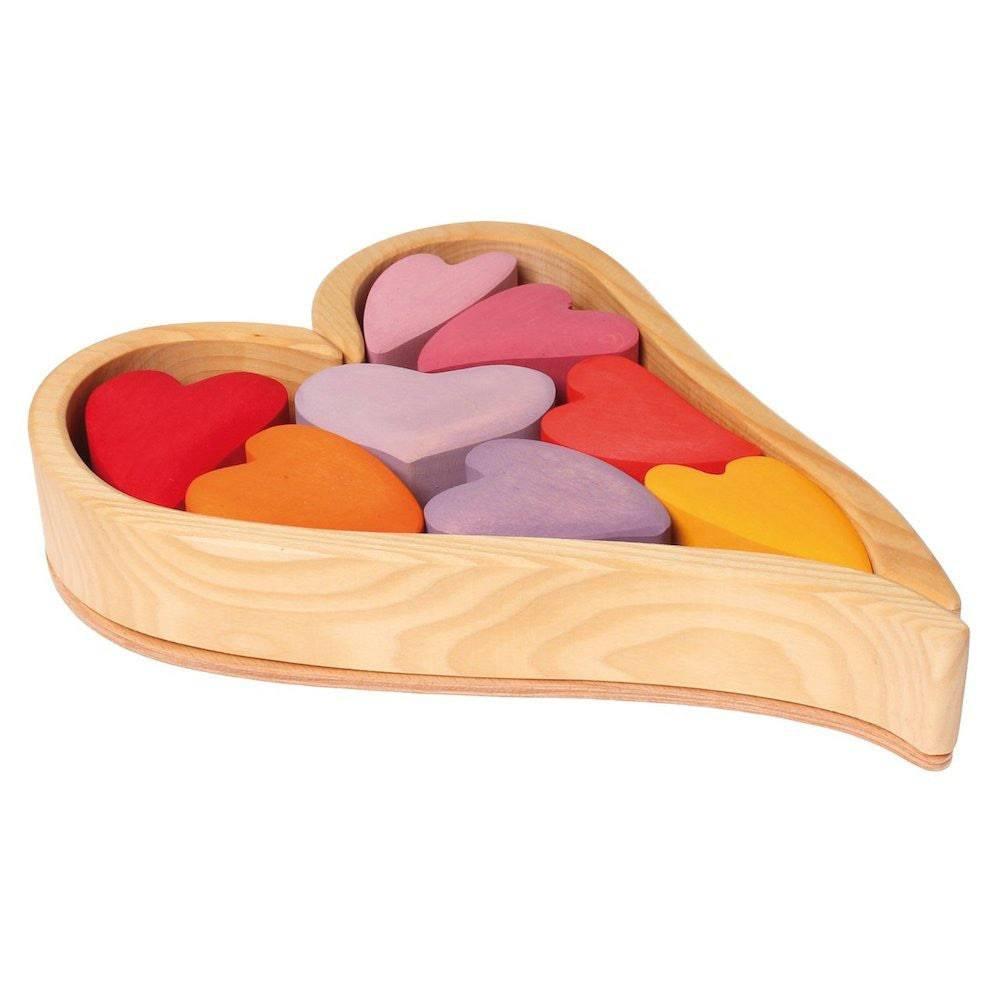 Wooden Heart Blocks - Red - Why and Whale