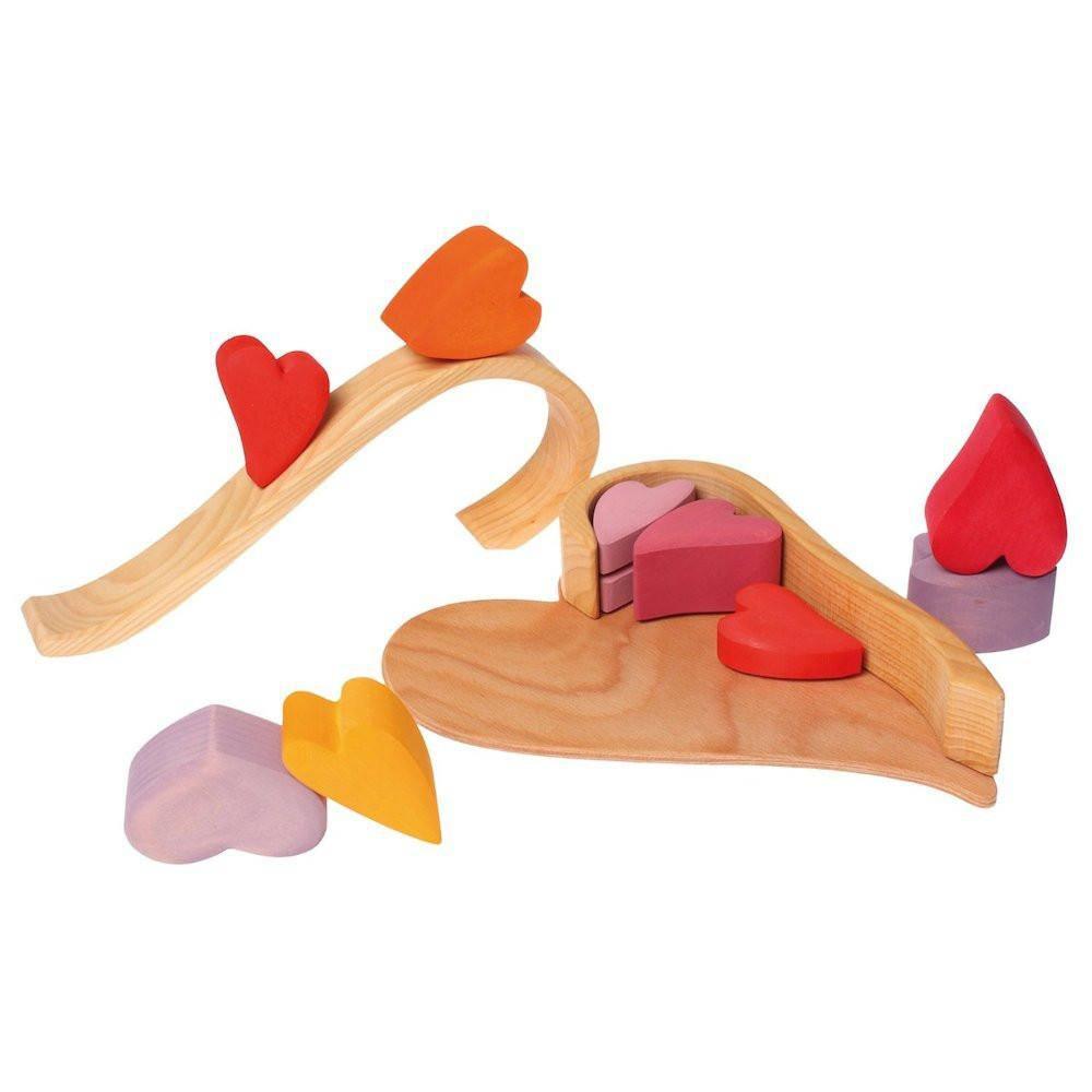 Wooden Heart Blocks - Red - Why and Whale