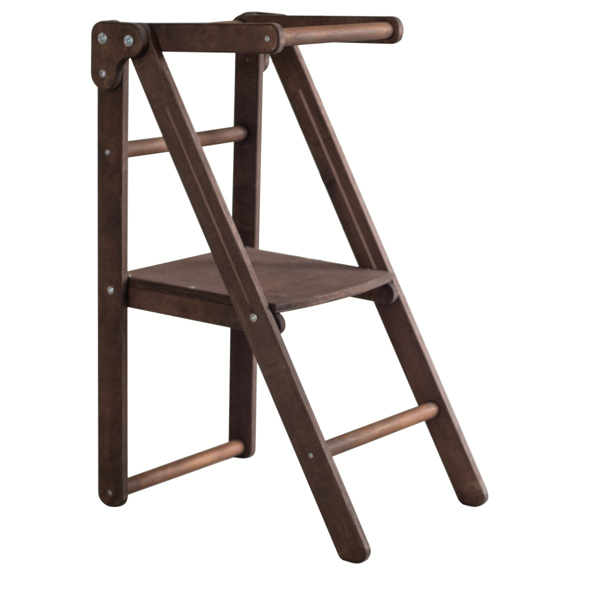 Wooden Step Stool for Preschool - Kid Chair That Grows - Chocolate