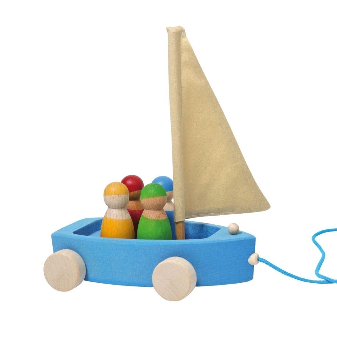 Wooden Land Yacht and Four Peg Friends - Why and Whale