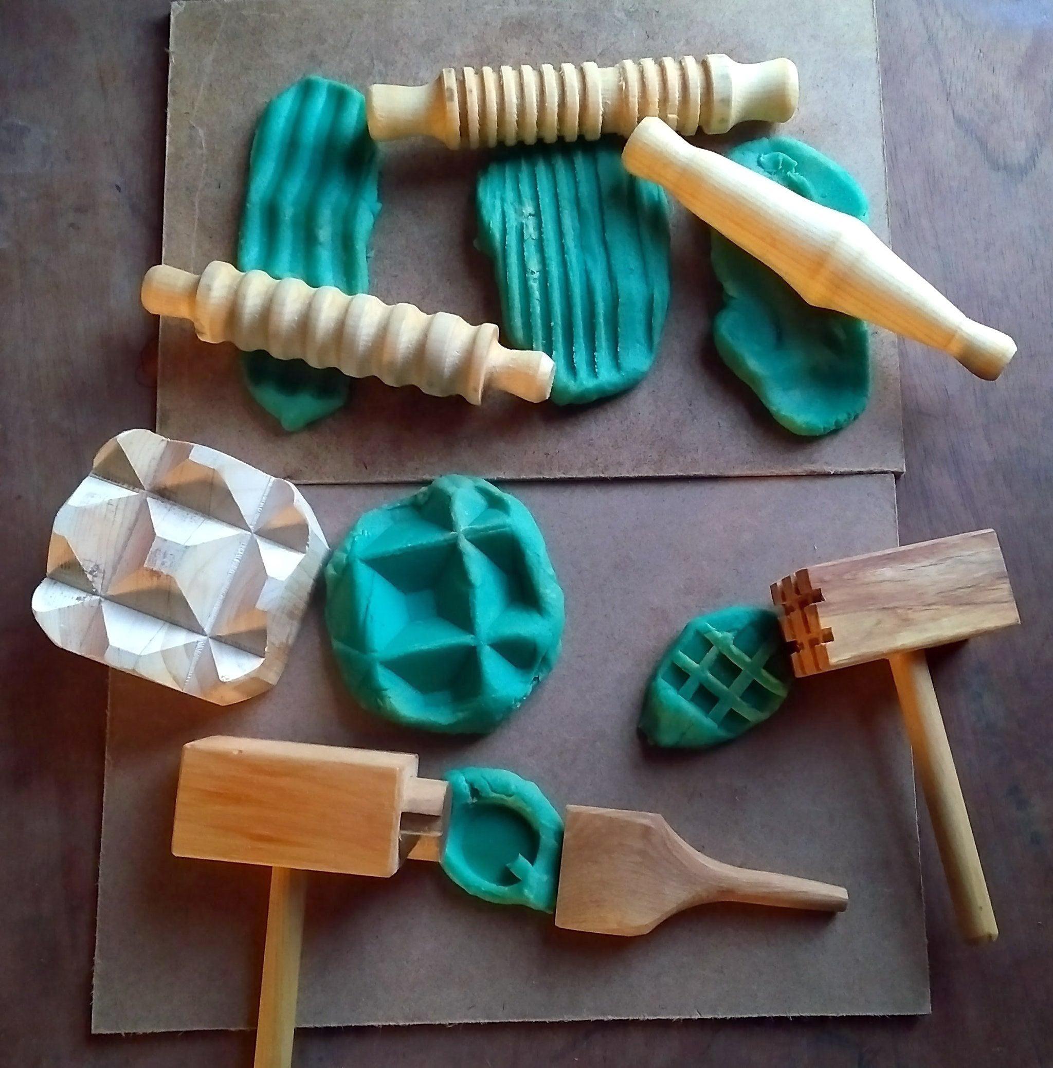 Wooden Play Dough Tools - Why and Whale