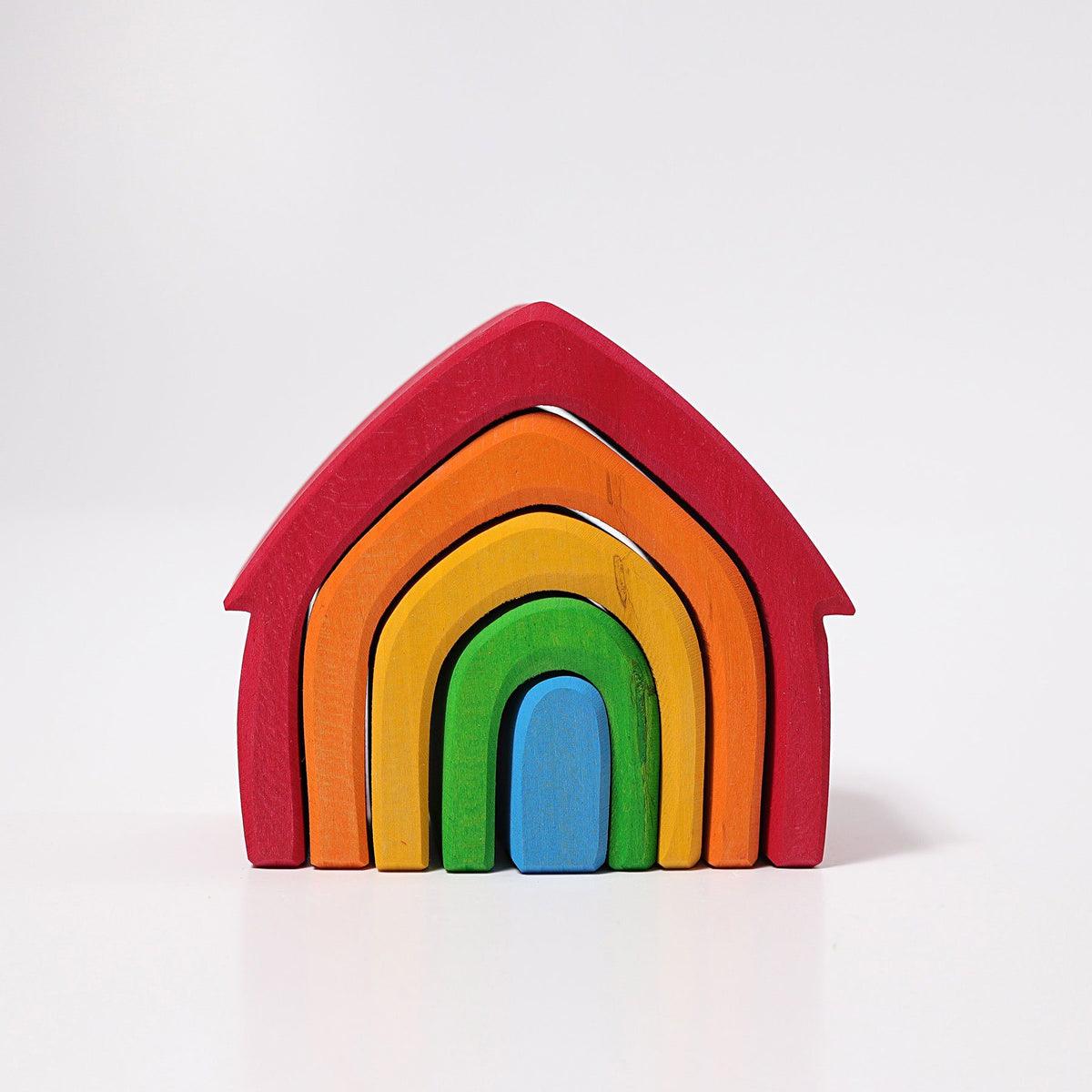 Wooden Rainbow Nesting House - Why and Whale