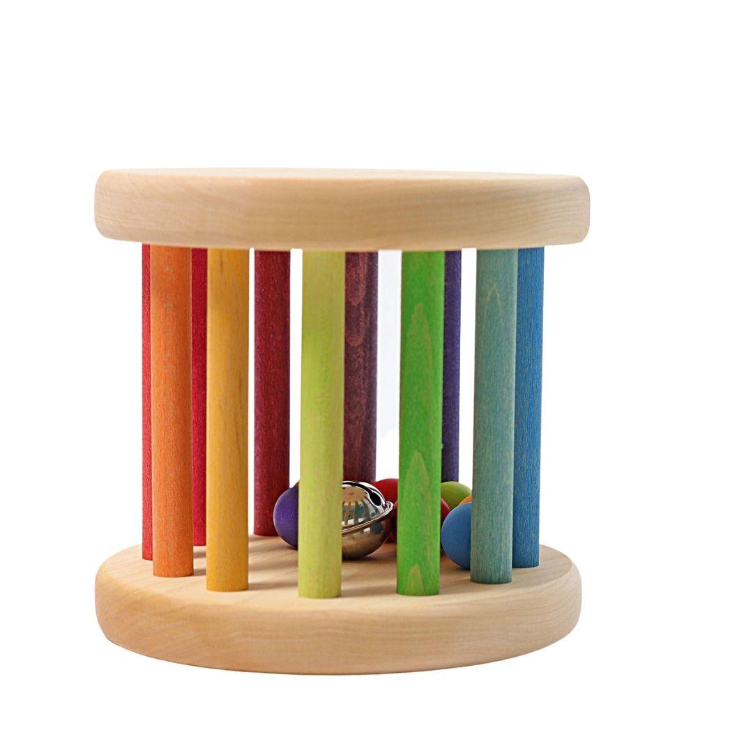 Wooden Rainbow Rolling Wheel - Why and Whale