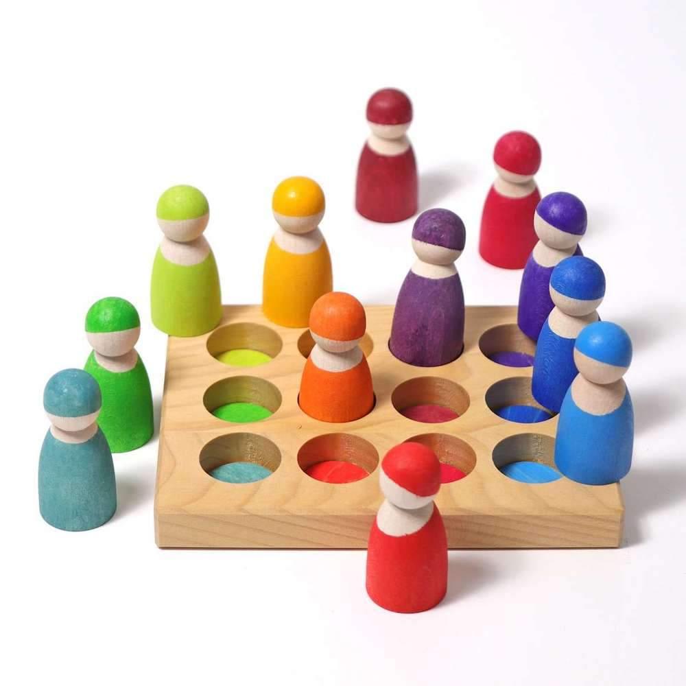Wooden Rainbow Sorting Board - Why and Whale