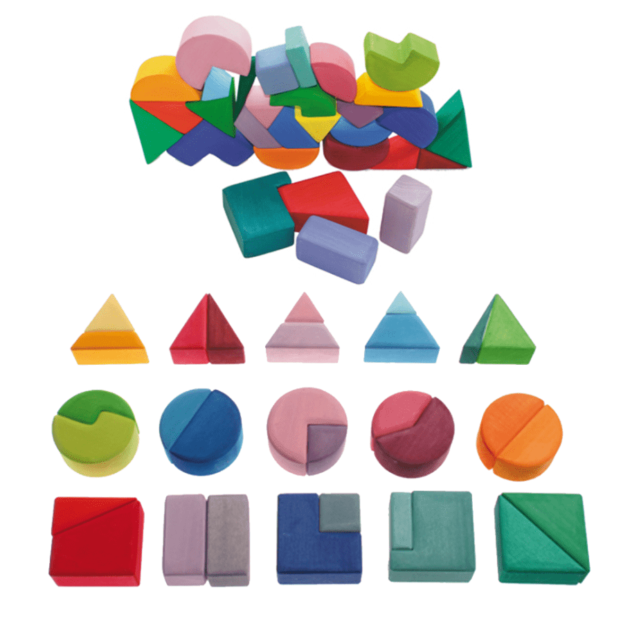 Wooden Shape Blocks - Square, Triangle and Circle - Why and Whale