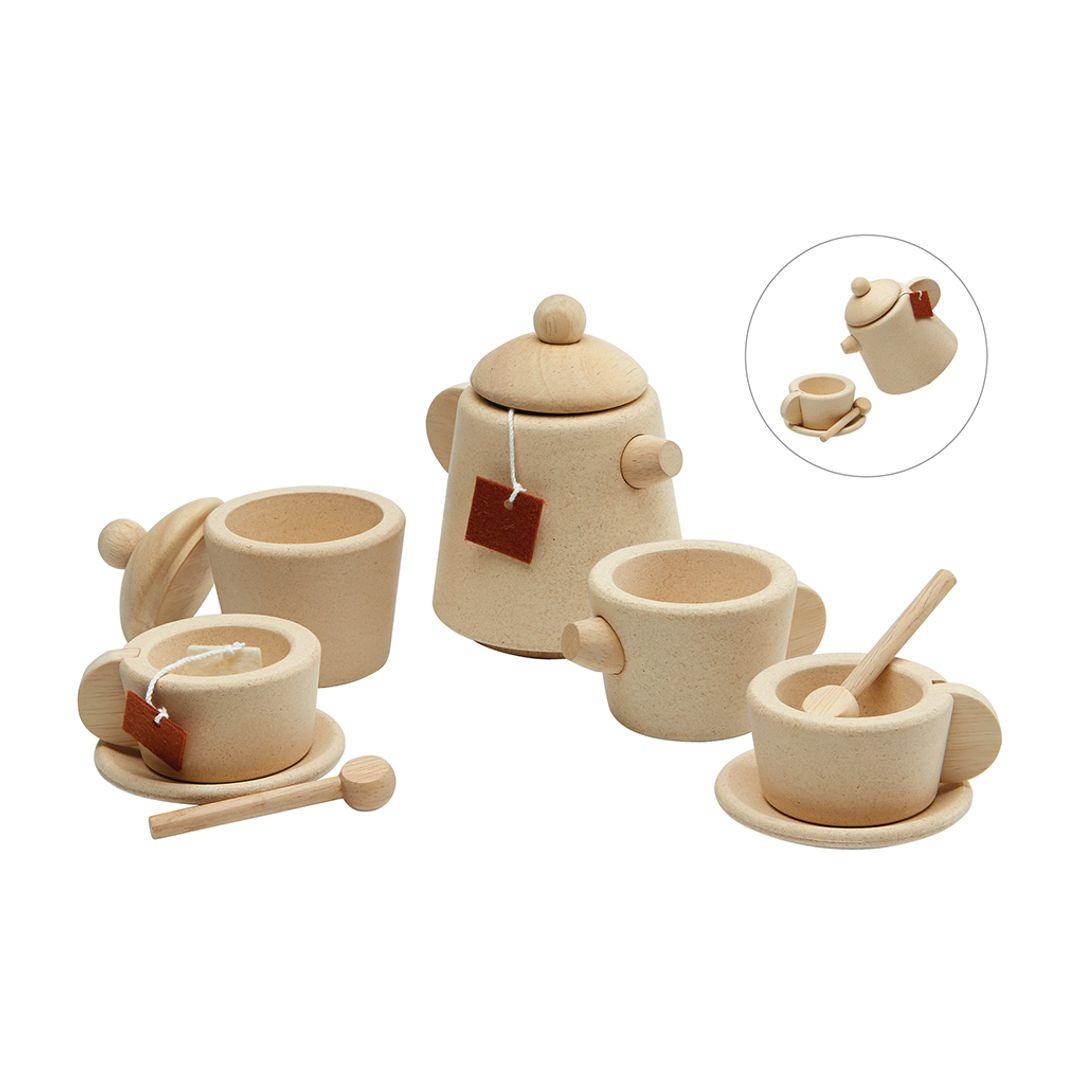 Wooden Tea Set, Natural - Why and Whale