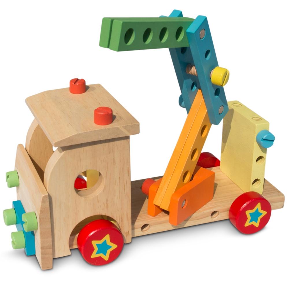 Set of Wooden Truck with Building Tools