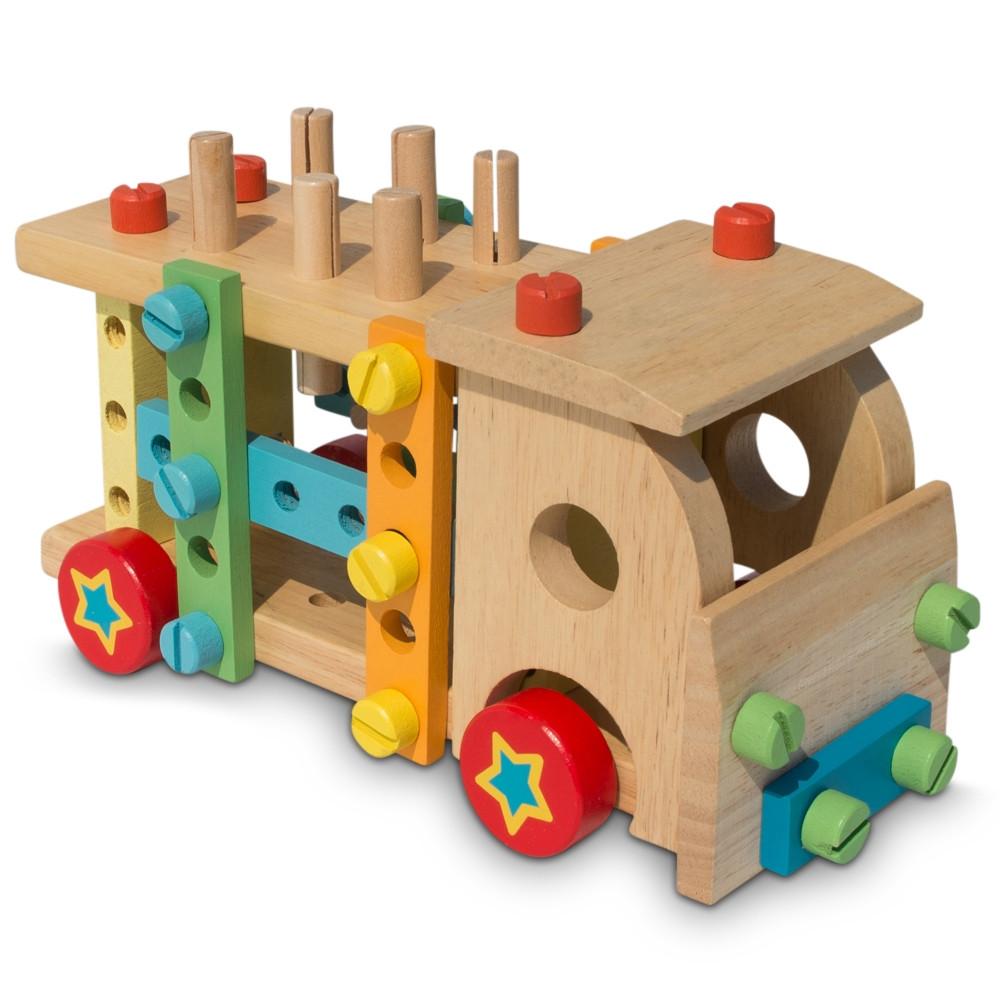 Set of Wooden Truck with Building Tools