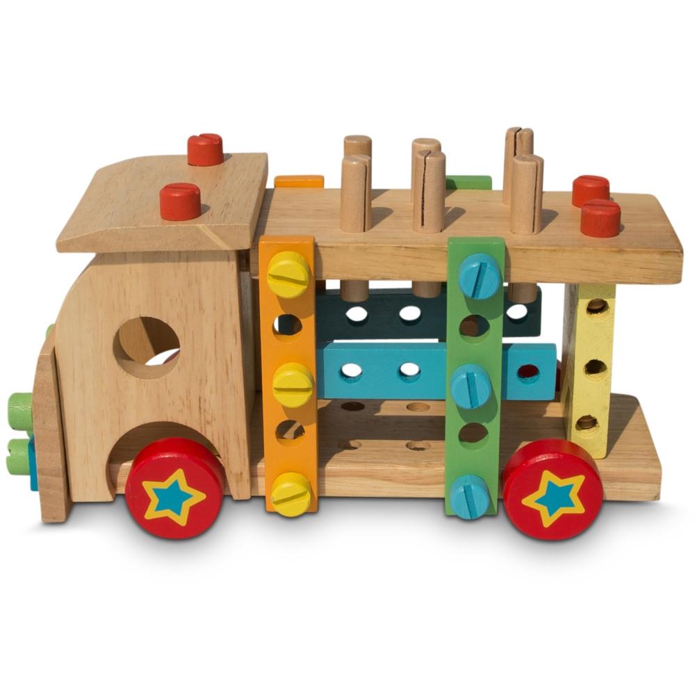 Set of Wooden Truck with Building Tools