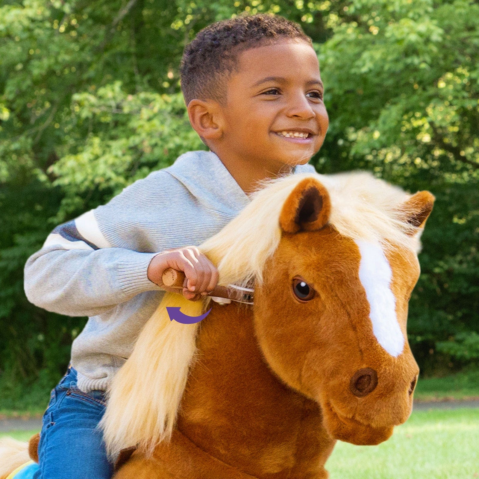 Horse Ride On Toy for Age 4-8 Brown Model X