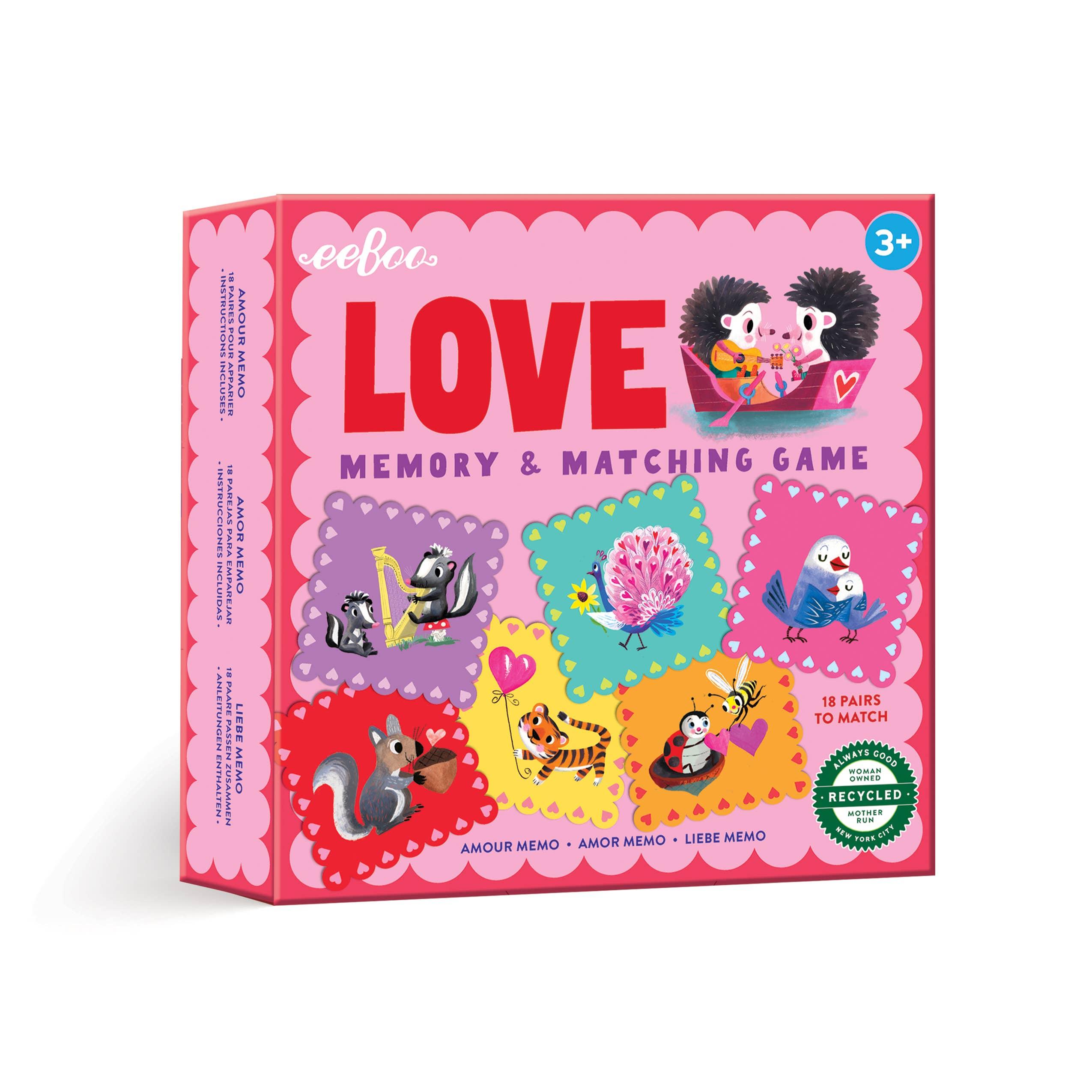 Valentine Love Little Square Memory Game - Why and Whale