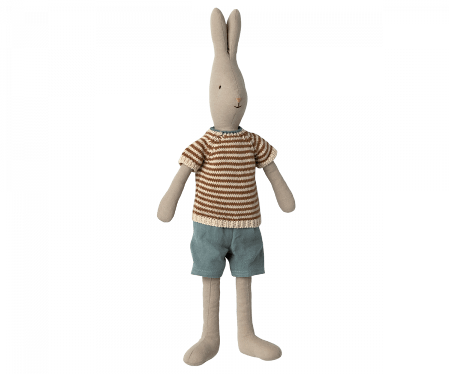 SHIPS APRIL Maileg - Rabbit size 3, Classic, Knitted shirt and shorts - Why and Whale