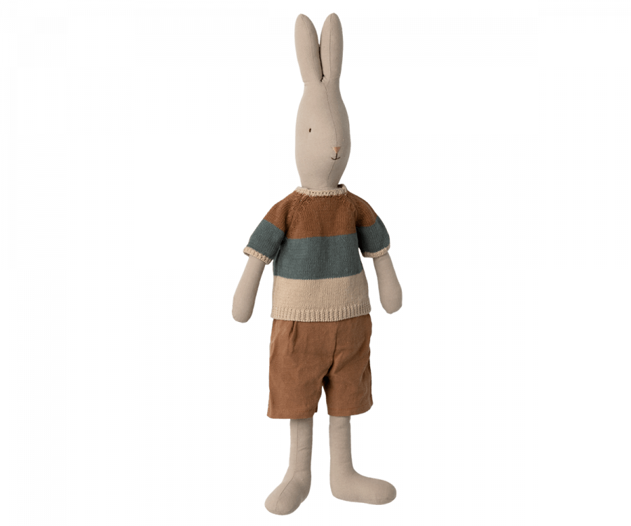 SHIPS APRIL Maileg - Rabbit size 4, Classic, Knitted shirt and shorts - Why and Whale