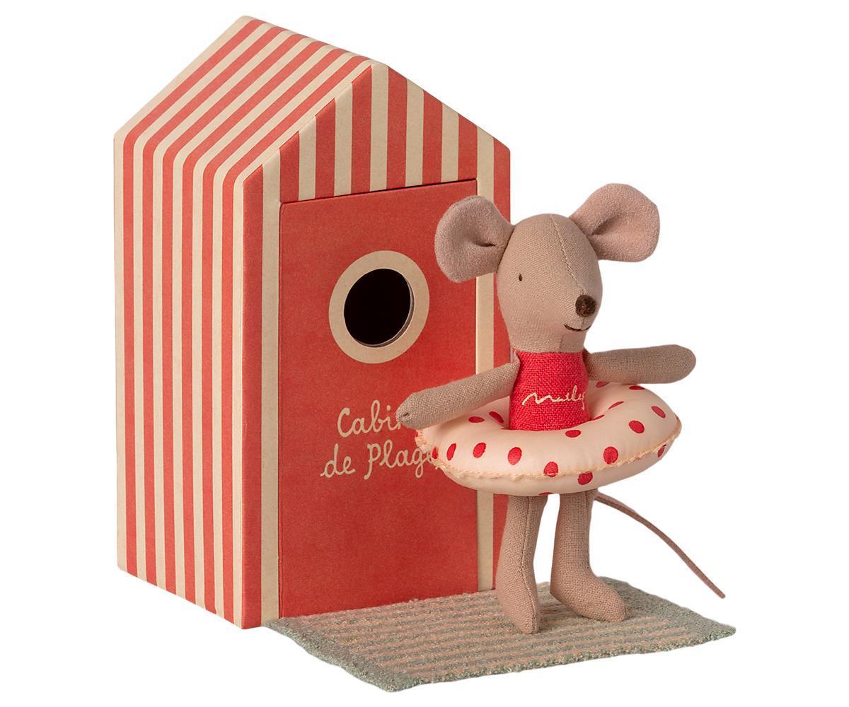 Maileg - Beach mice, Little sister in Cabin de Plage - Why and Whale