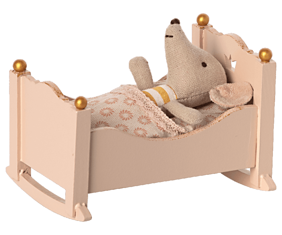 Maileg - Cradle for Baby mouse, Rose - Why and Whale