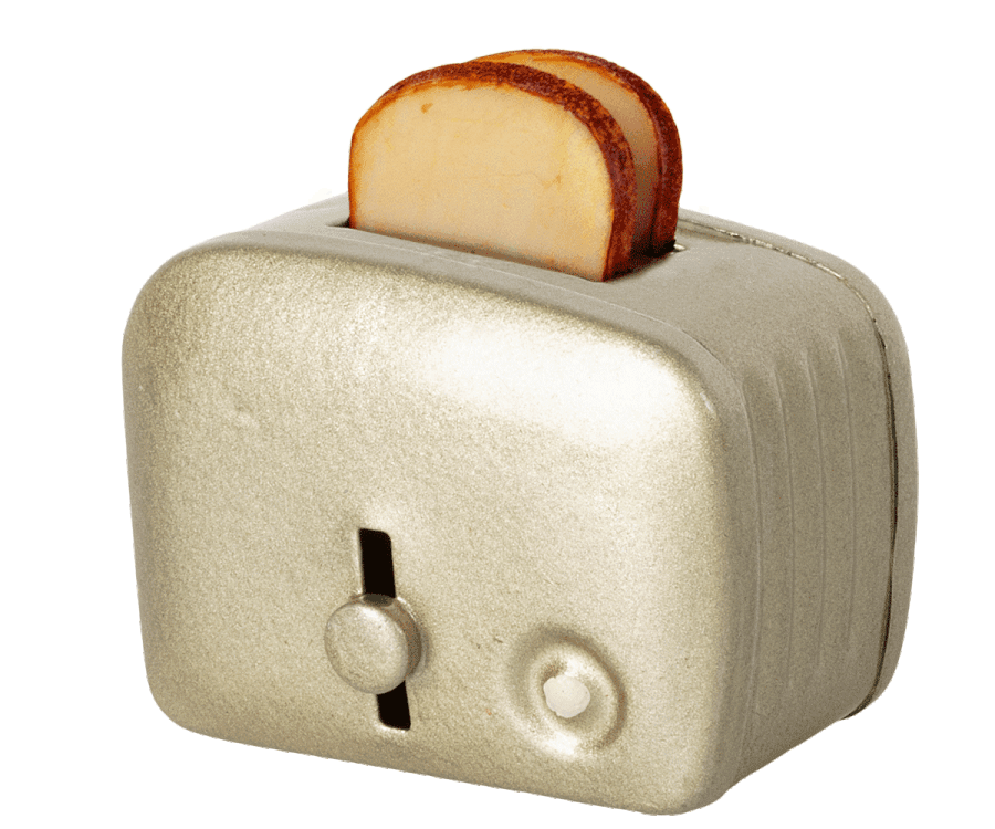 Maileg - Miniature toaster & bread, silver - Why and Whale