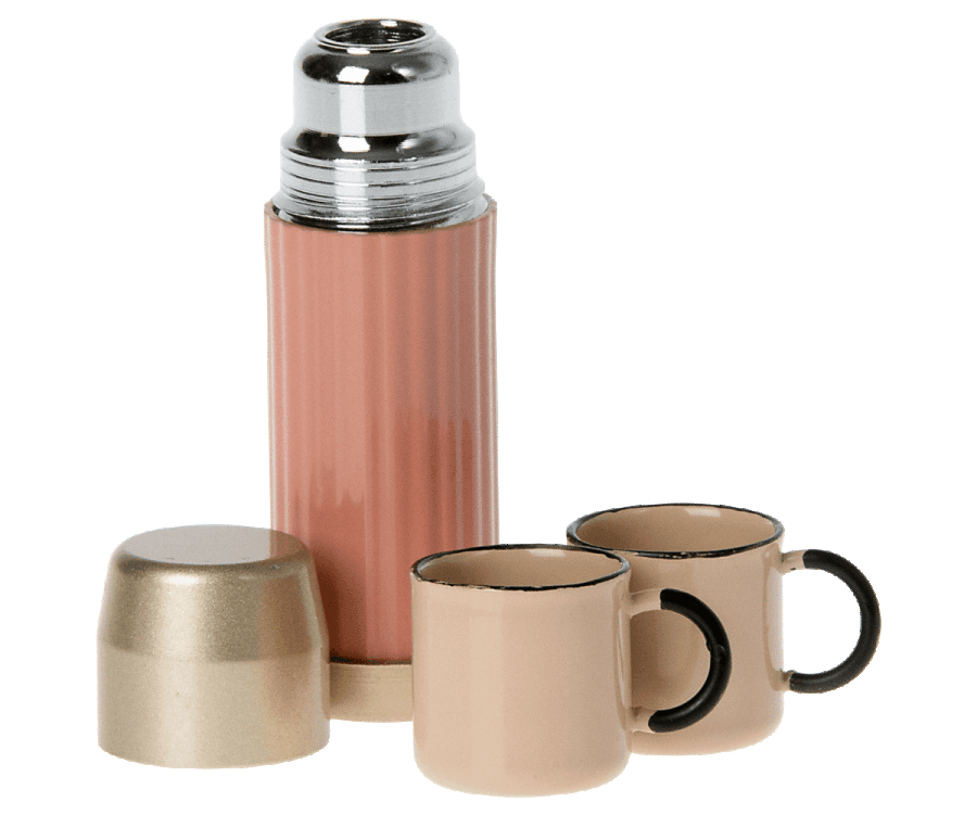 Maileg - Thermos and cups, Soft Coral - Why and Whale