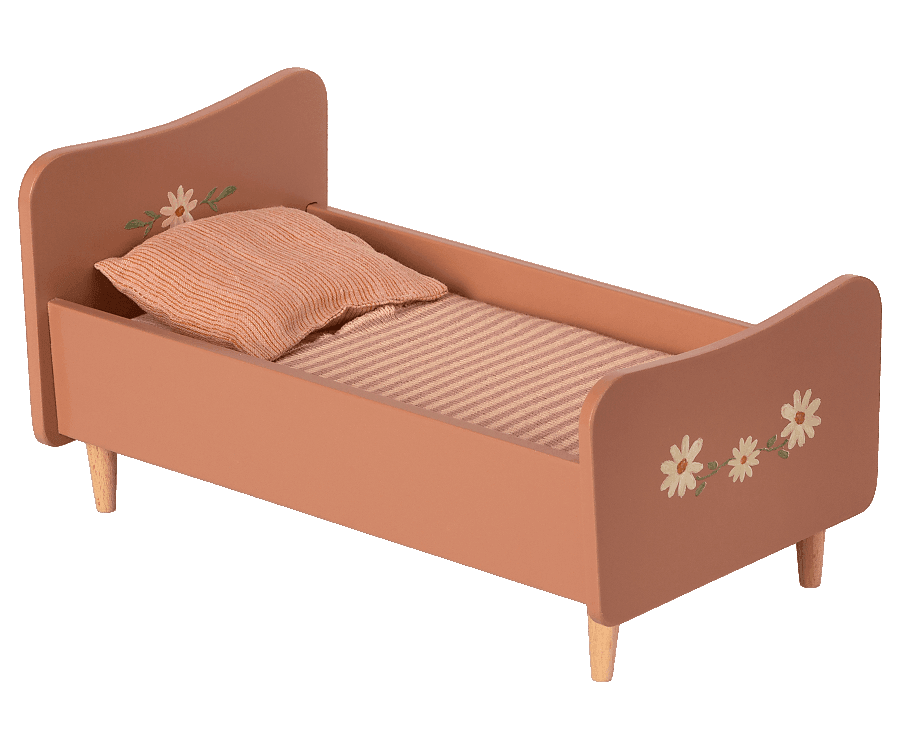 Maileg - Wooden bed Mini, Rose - Why and Whale